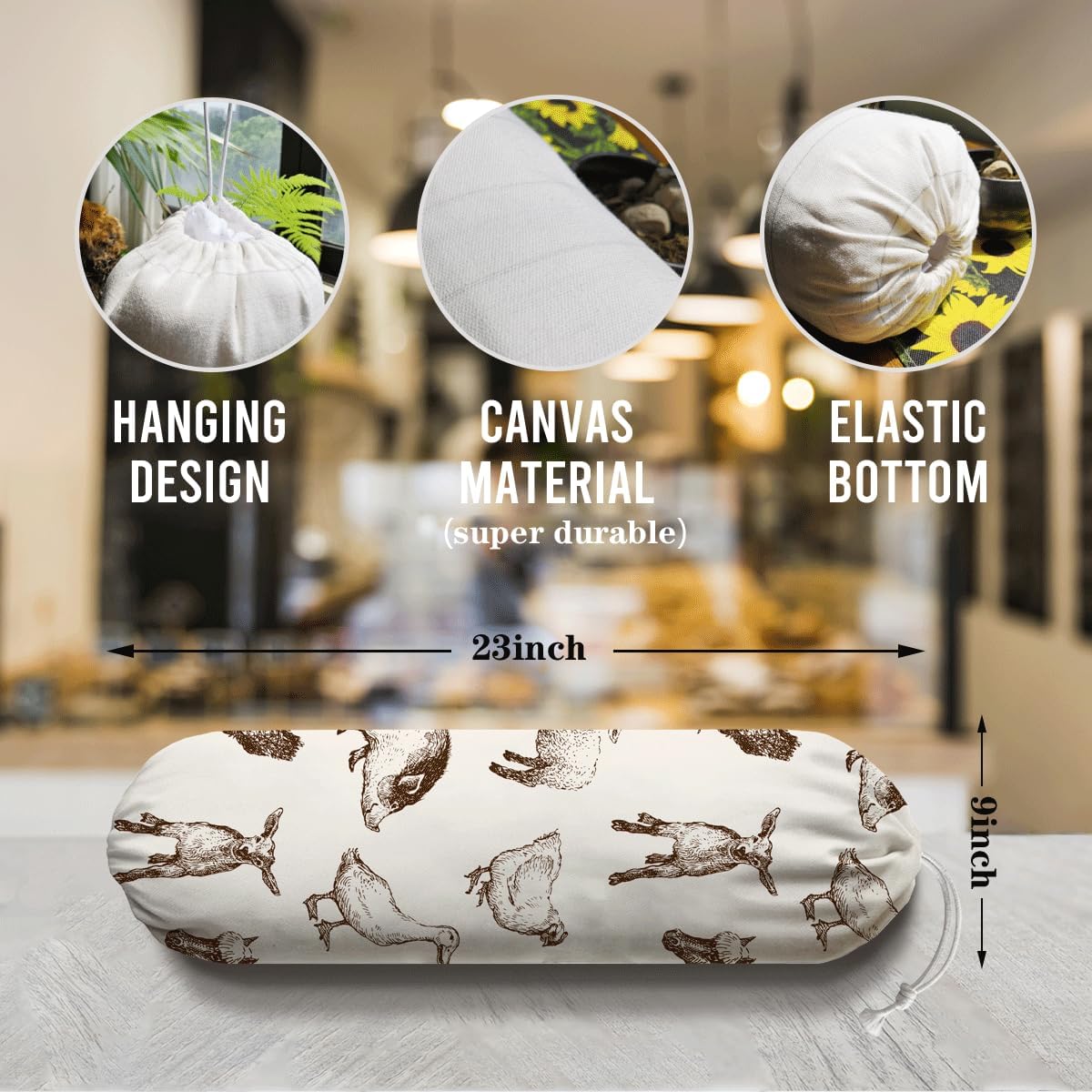Animals Plastic Bag Holder, Reusable Hanging Grocery Bags Organizer, Wall Mount Plastic Bags Organizer Dispenser for Kitchens, Grocery Stores, Camping Trips, Kitchen Pattern Garbage Bag 50 image 2