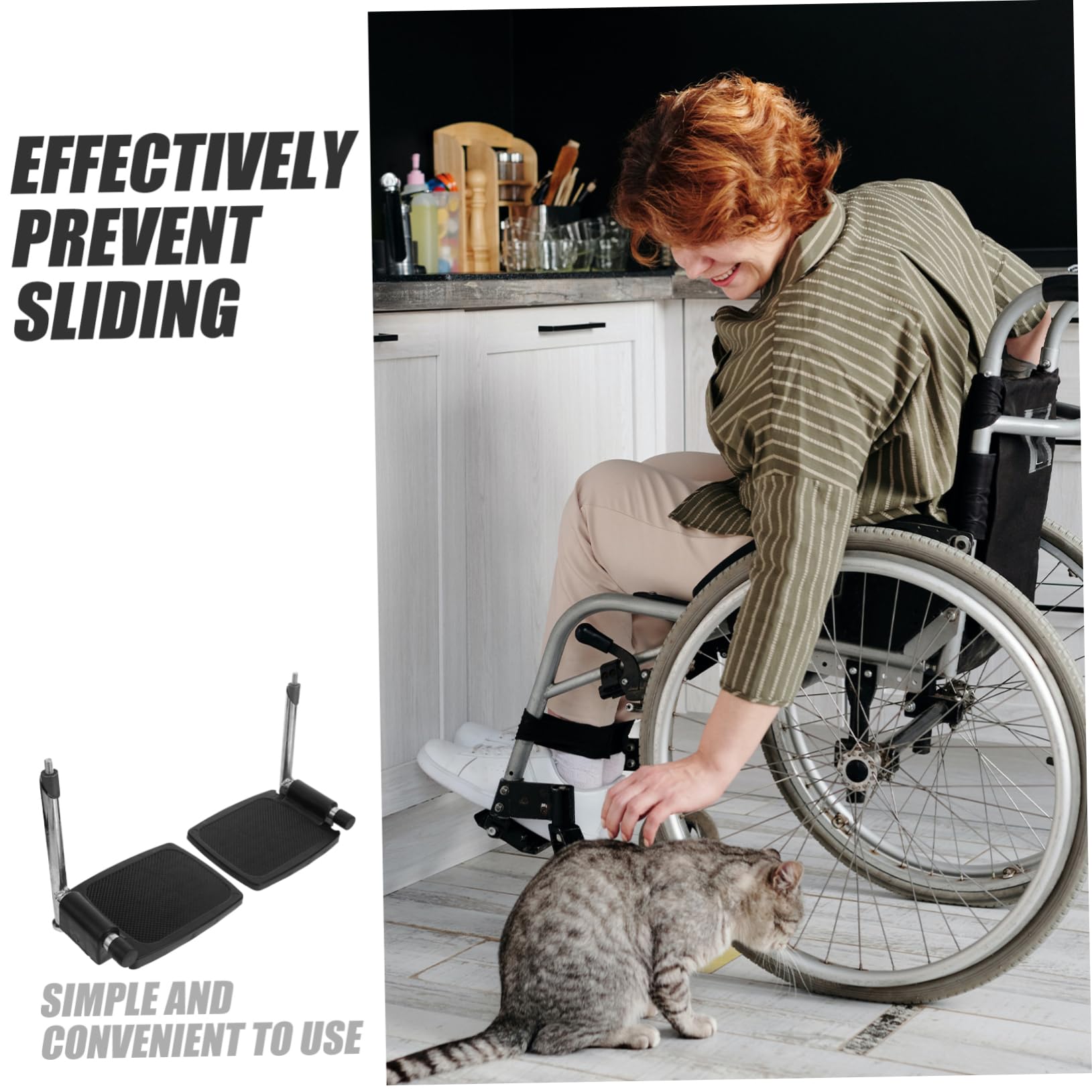 FRCOLOR Reposapiés para Silla de Ruedas de Reemplazo Pedales y Patas Reposapiés de Metal para Uso Diario Interiores de Suministro para Silla de Ruedas