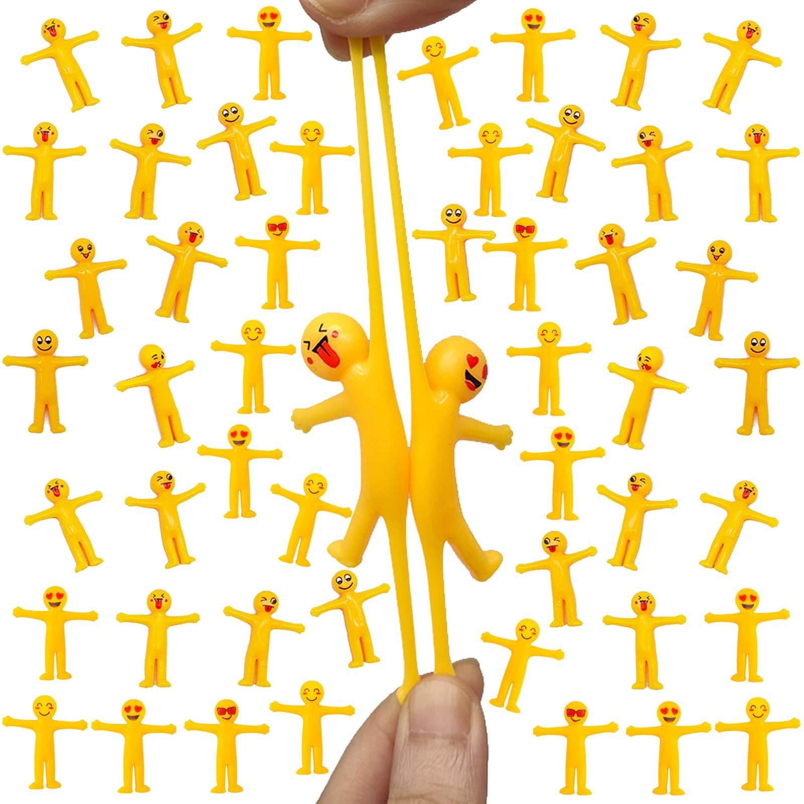 10 PCS Taba Squishy,Sticky Balls, Stretchy Bendable Man, Stress Relief Squeeze Toys, Yellow Sticky Little Character, Emoji Pack, Suitable for Classroom Rewards, Lucky Draw Prizes, Relax Your Mood 3