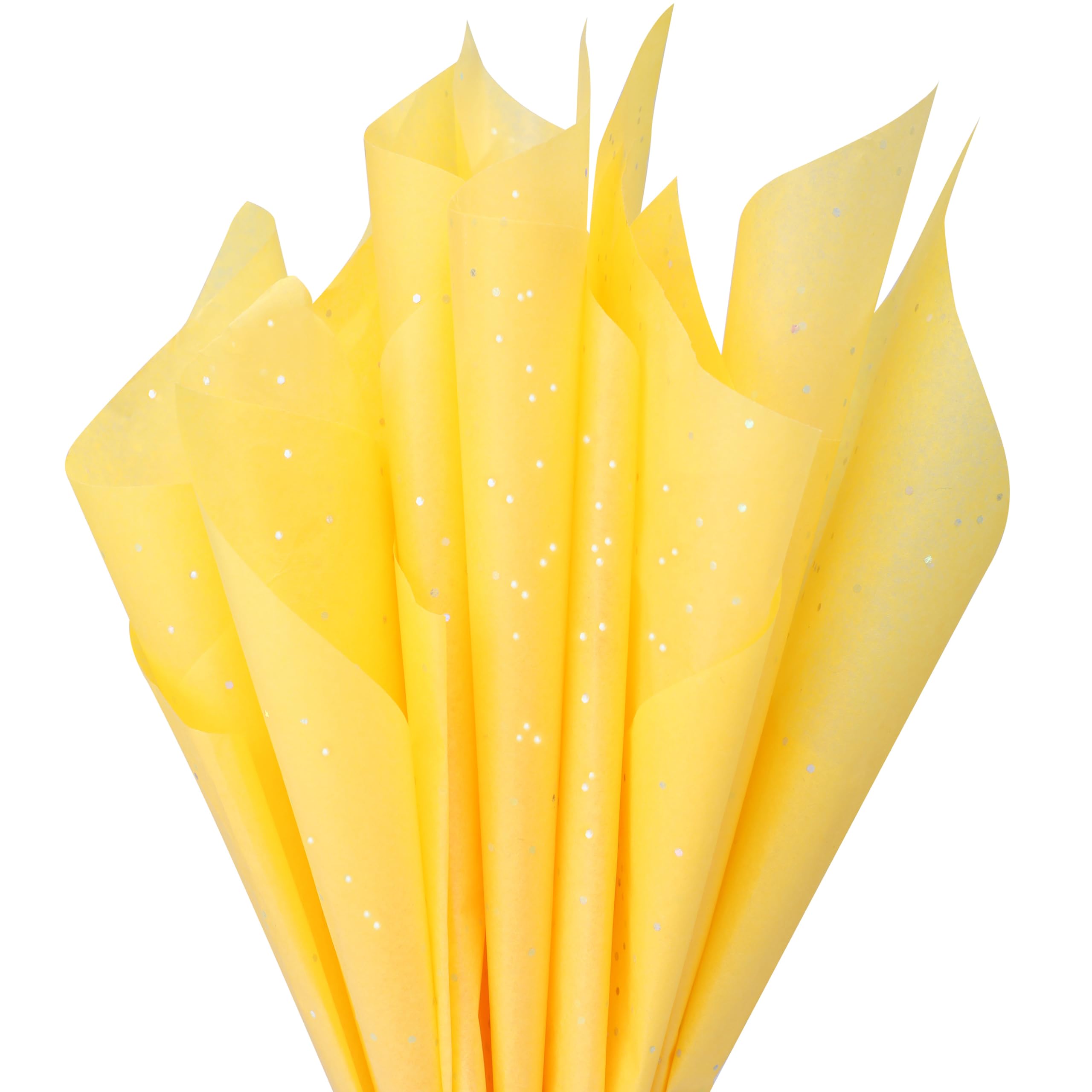 SUNCOLOR 120 Sheets 20"x14" Yellow Tissue Paper for Gift Bags Packaging Glitter Art Tissue Paper for Crafts