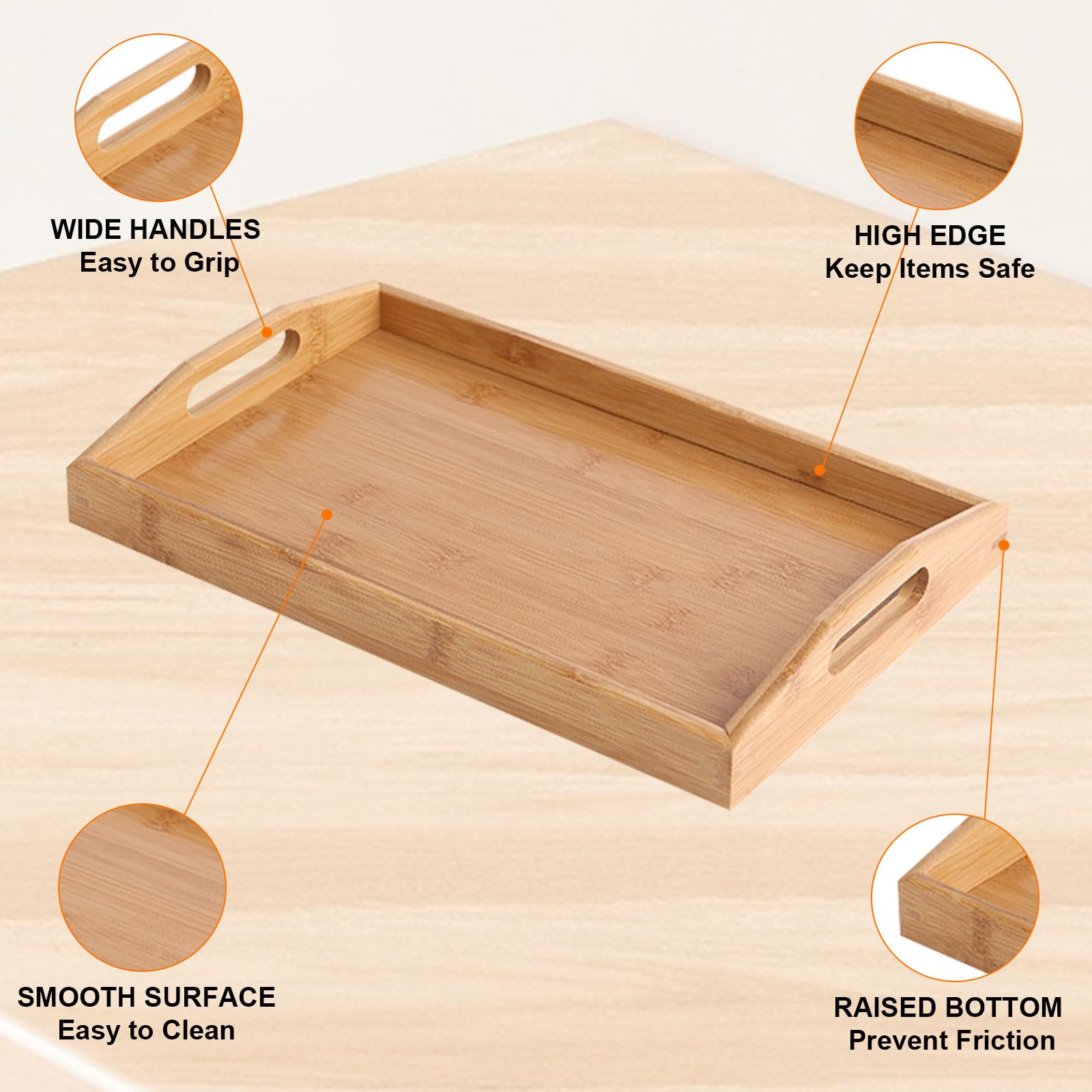 Amazon｜取っ手付き木製トレイ、ラップトレイ食品サービング用木製