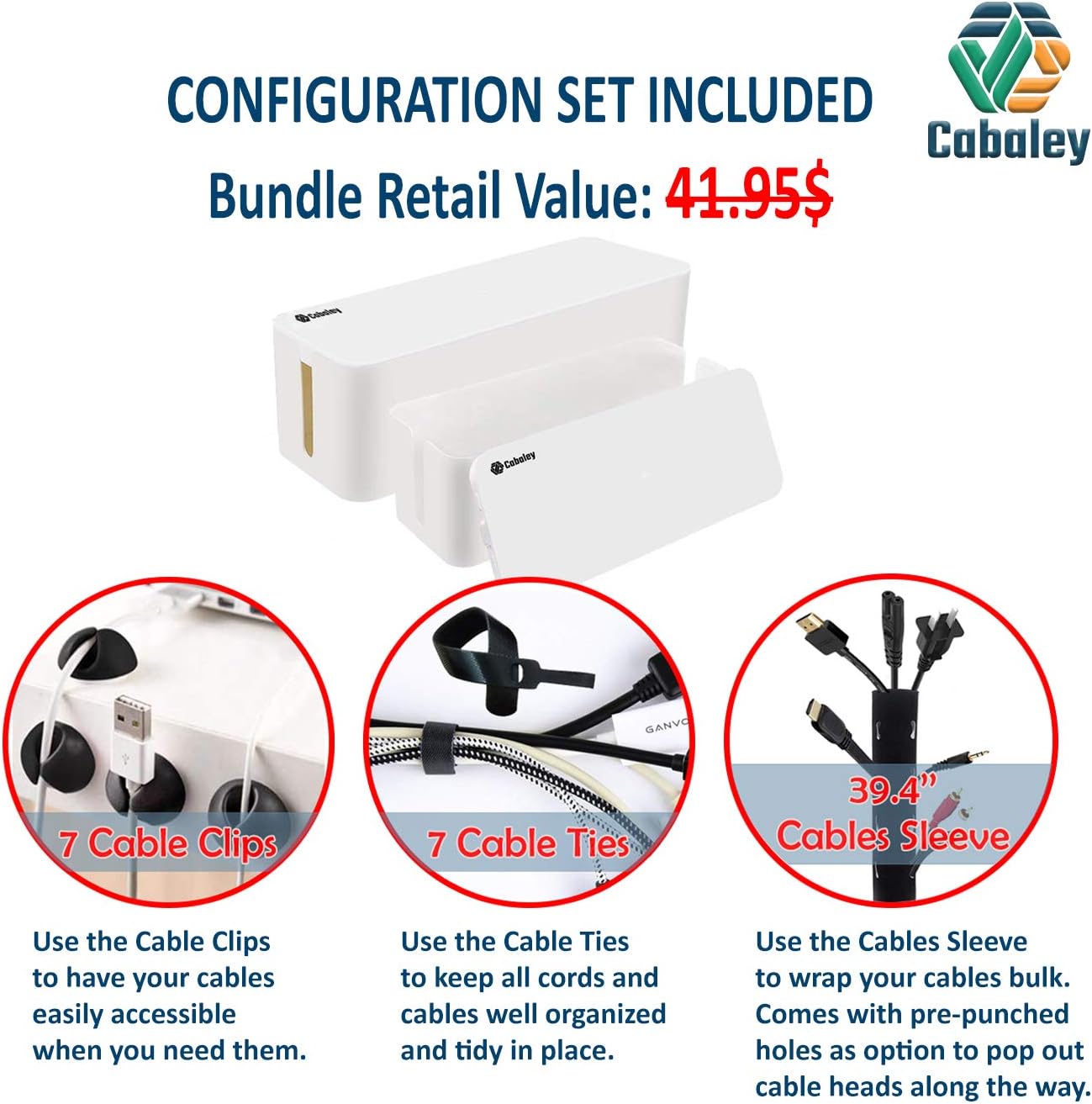 Up To 50% OFF Cable Management Box Organizer Set, Pack of 2 with 15 pcs Configuration Set, Updated Anti-Skid Design, Large and Medium White Boxes. Covers Hides and Protects Cords/Wires/Power Strips Free Shipping 🛒 Cable Management Box Organizer Set, Pack of 2 with 15 pcs Configuration Set, Updated Anti-Skid Design, Large and Medium White Boxes. Covers Hides and Protects Cords/Wires/Power Strips