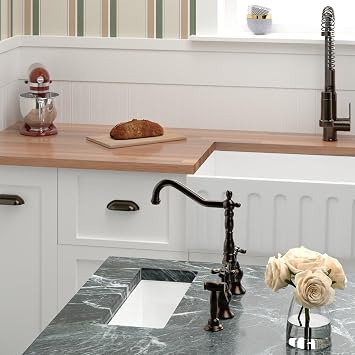 Julie Single Bowl Fireclay Kitchen Sink 9-5/8 W x 19 D x 6-1/8H