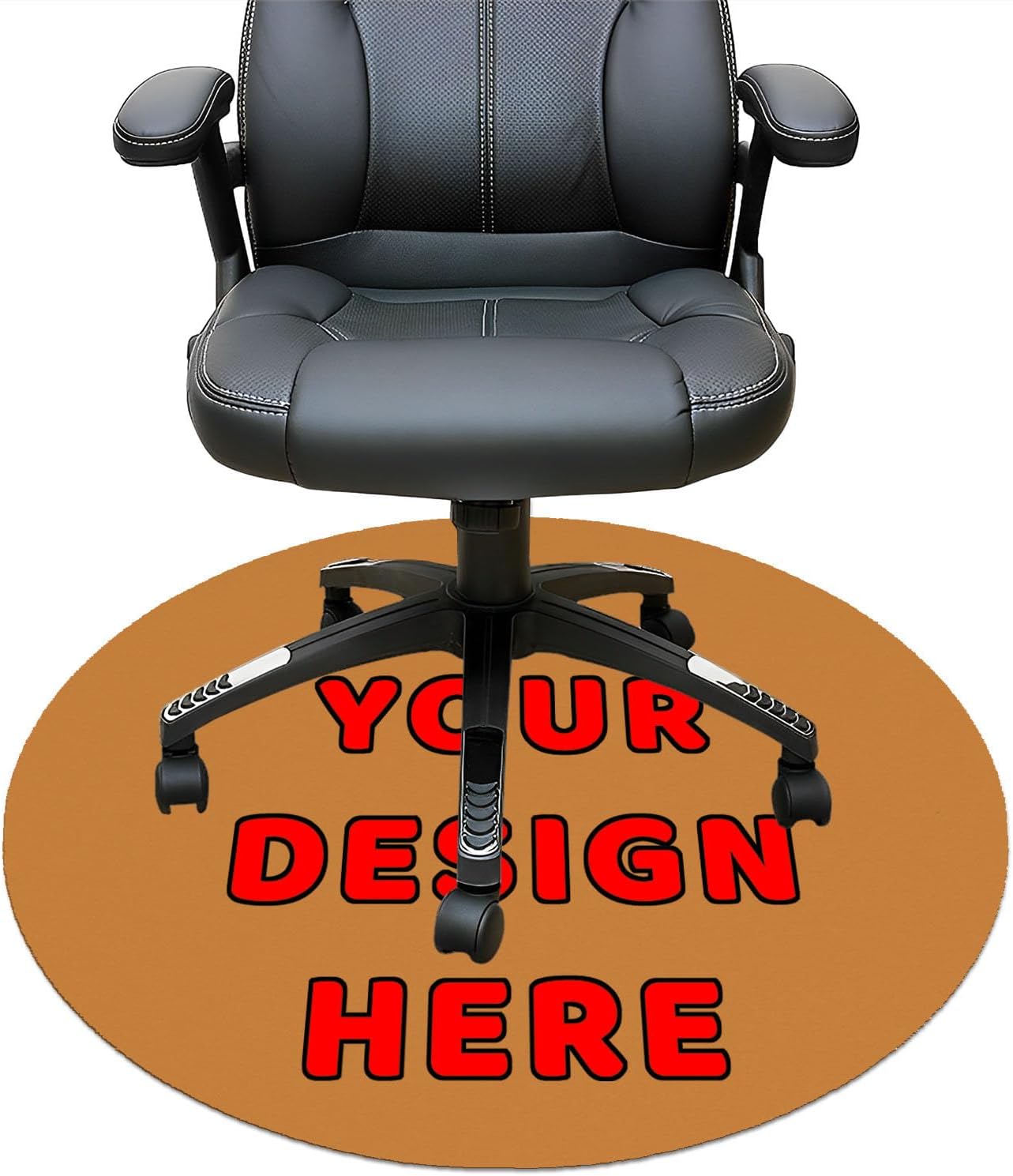 Personalized Photo Chair Mat Office Desk Floor Mats for Rolling Chairs Custom Name Logo Picture Computer Chair Rug on Hard Floors Customized Gifts for Gaming Room Decor, 39 Inch Blue
