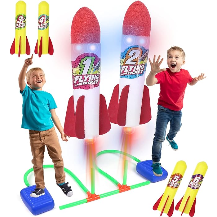 Buy TeganPlay Toy Rocket Launcher for Kids to Stomp on Dueling Rockets