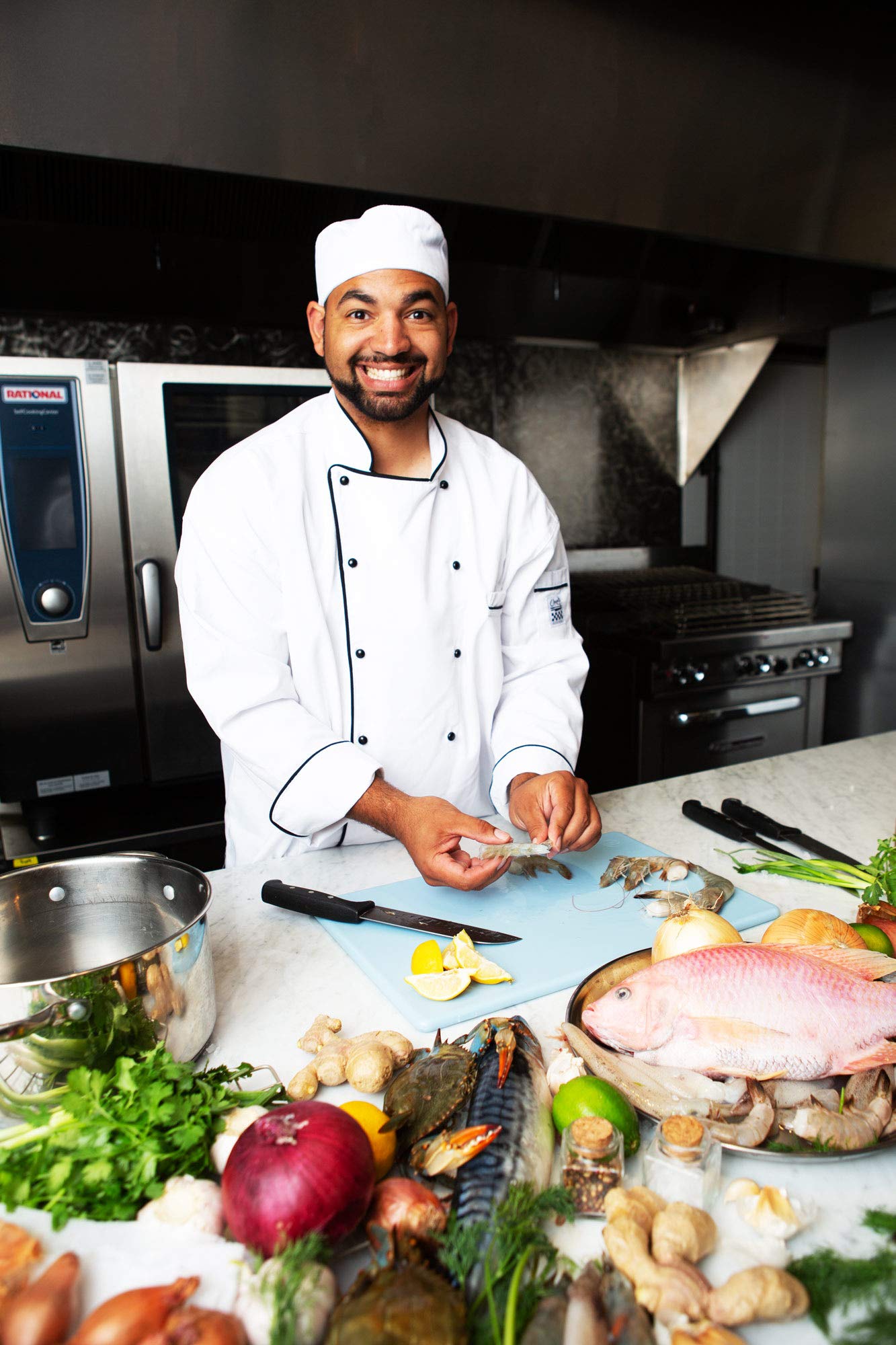 Commercial Blue Cutting Board - 20 x 15 Extra Large for Fish, Seafood and Shellfish, 1/2" Thick HDPE Plastic NSF Approved for Restaurants - Image 2