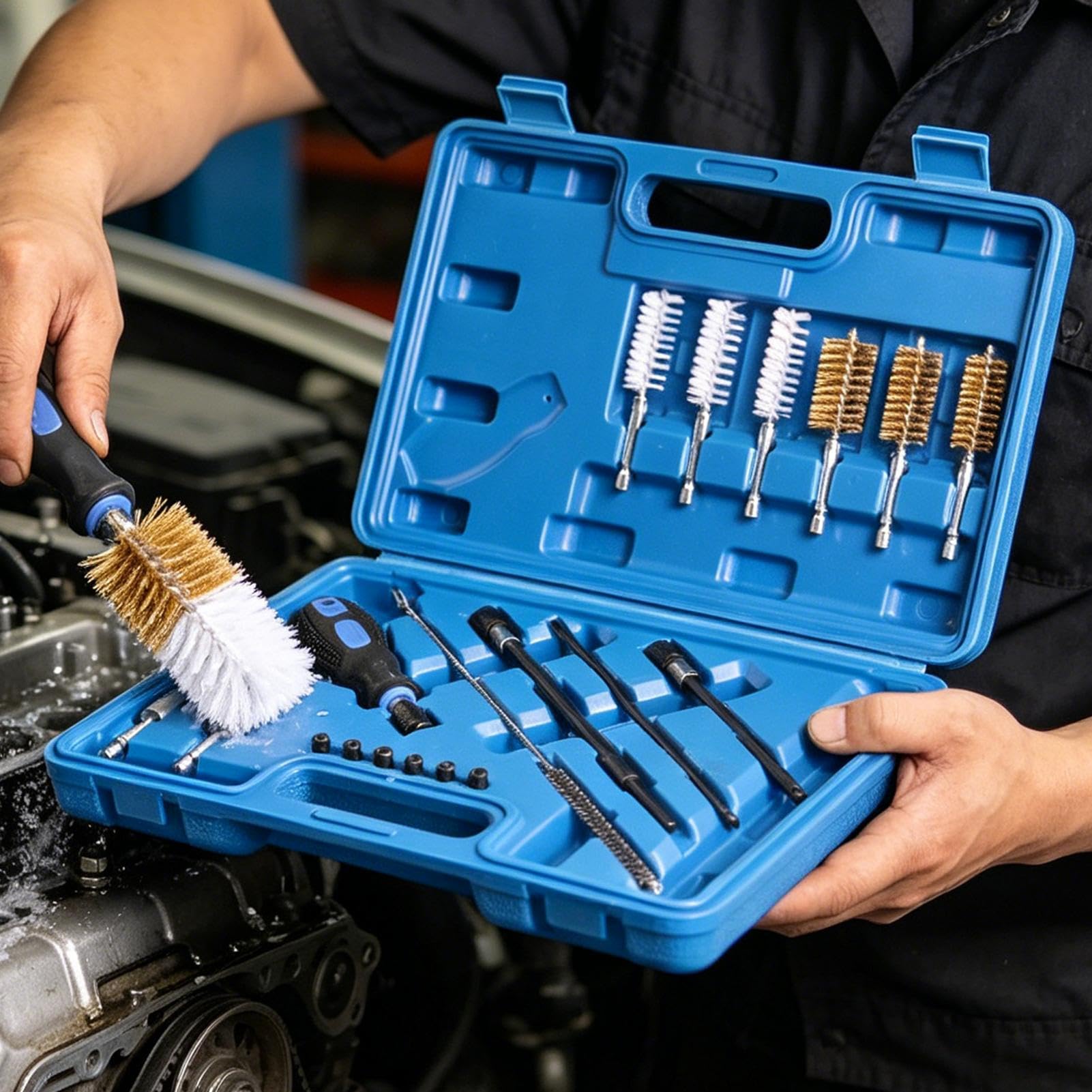 Kit Nettoyage Injecteurs Voiture Ensemble De Brosses Pour L'Entretien Du | Outil De Décalaminage D'Injecteur Pour Garage Atelier Maison Techniciens Berline Camion