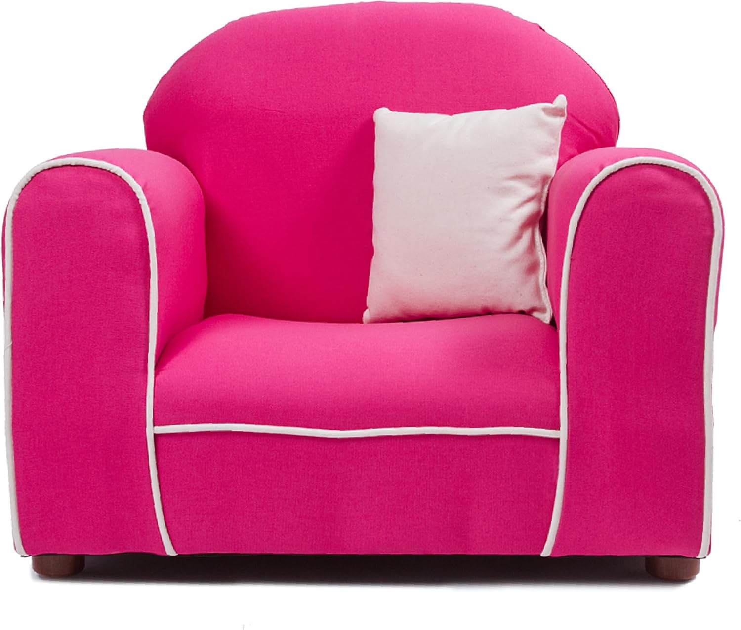 Cozy Toddler Chair with Pillow – Soft Minky Fabric, Durable Wooden Frame, Plush Foam Seat, Fully Assembled, Easy to Clean, Safe Design for Kids Ages 2–5, Ideal for Bedrooms & Playrooms.
