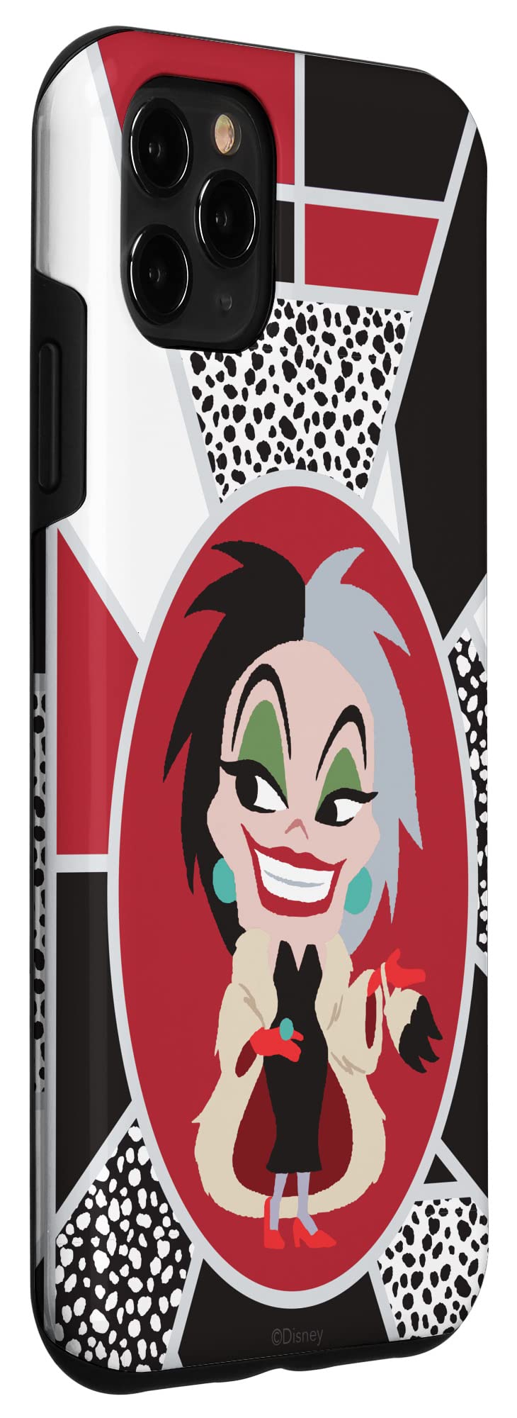 Custodia per iPhone 11 Pro Max Disney Villains Kawaii Cute Crudelia