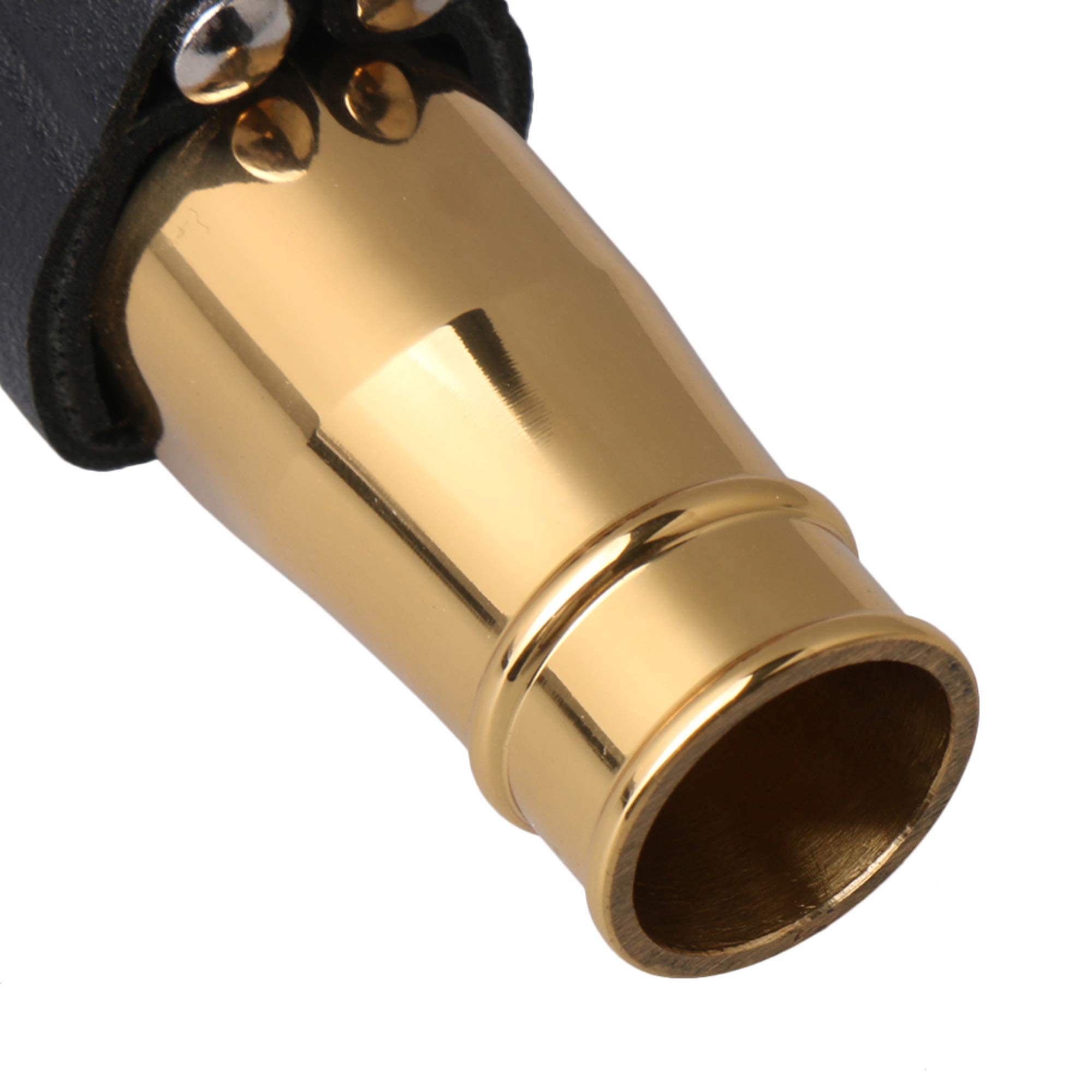 Bocchino placcato in oro dorato per sax tenore in si bemolle 9# con cappuccio a clip in pelle PU
