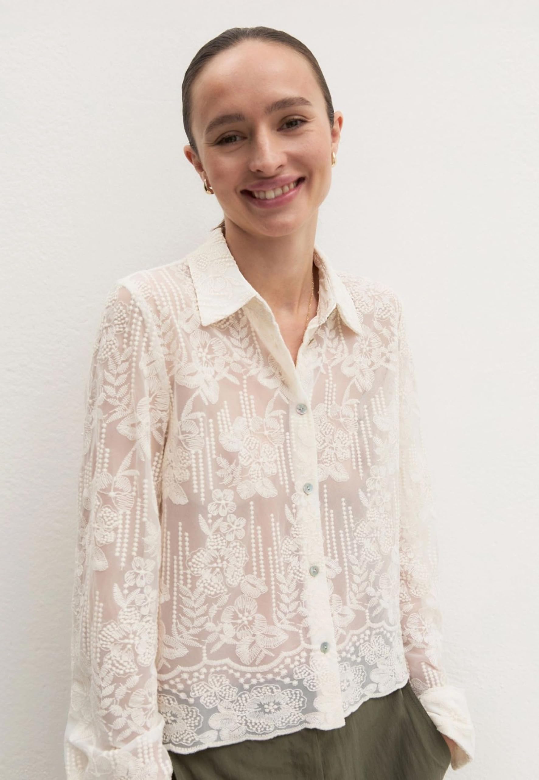 Marella EMME Camicia Donna Lunga in Pizzo Cosetta