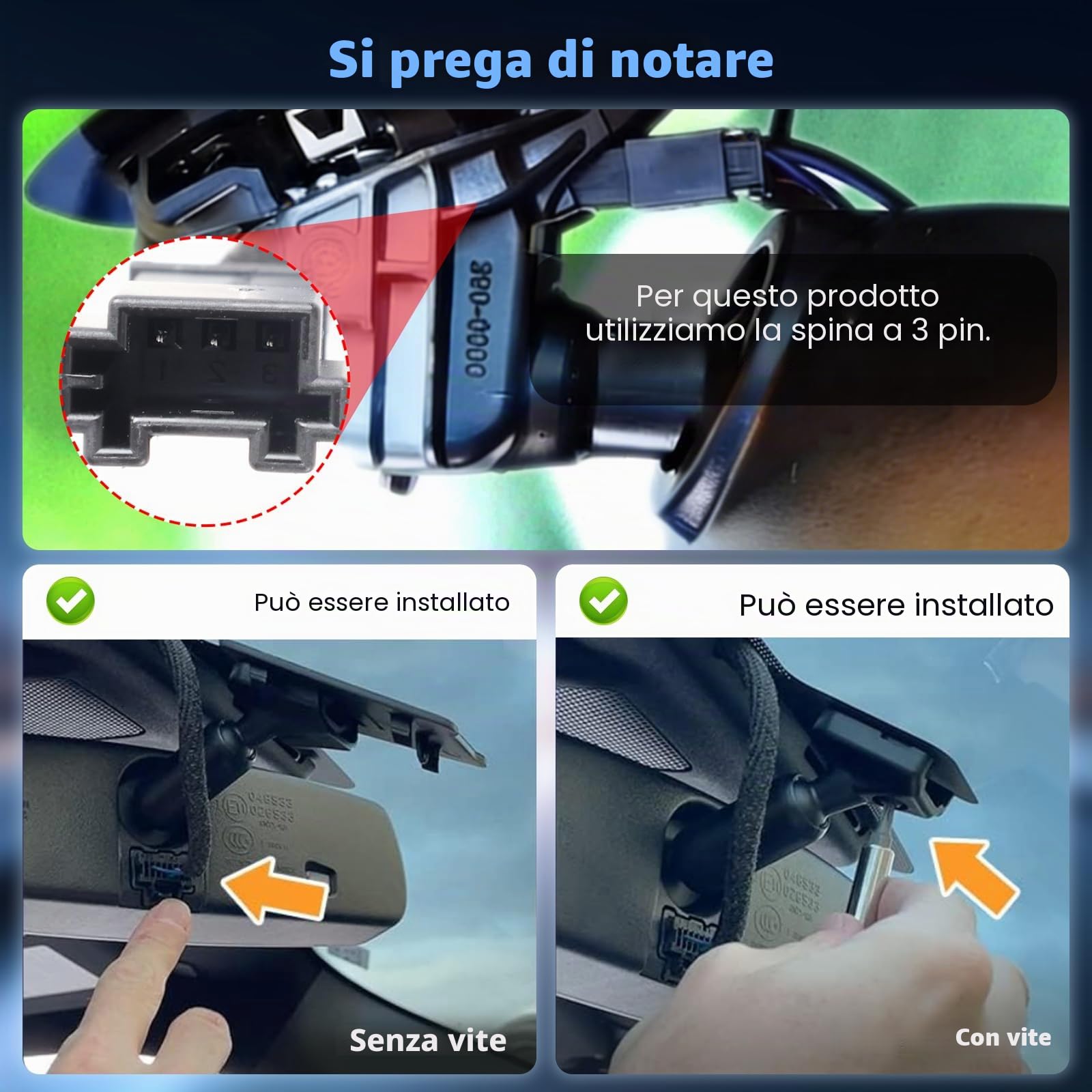 Dashcam 4K Compatibile con VW Tiguan 2018-2024, Videocamera per Auto 2160P con WiFi, Sensore G, Registrazione in Loop, Dash Cam per Auto con Grandangolo da 150°, Plug&Play, Scheda da 64 GB