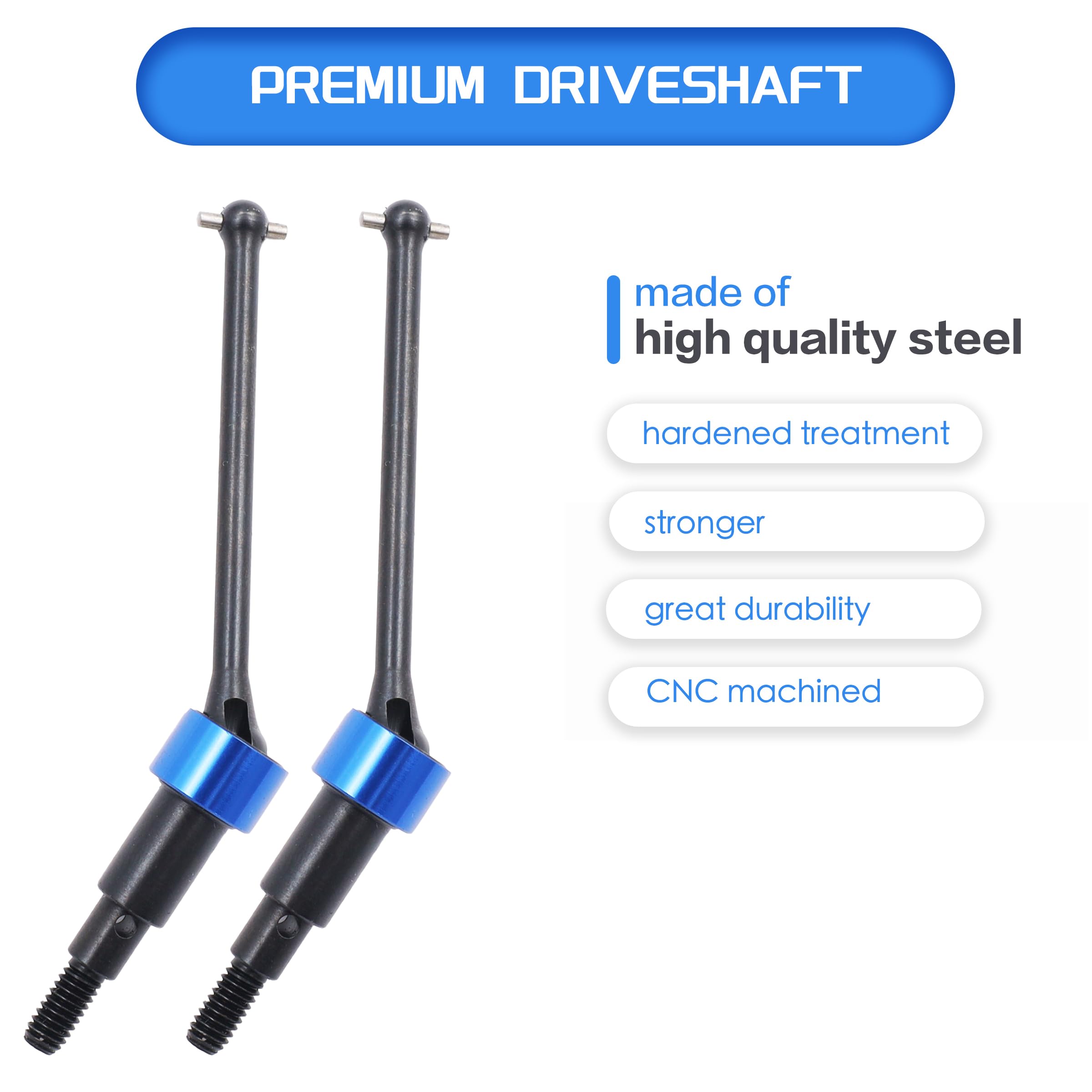 Raflot Steel CVD Drive Shaft Front Rear CVD Driveshaft with Aluminum 7075 Wheel Hex Upgrade Parts for Arrma 1/18 Granite Grom Typhon Grom Mega 380 Upgrade Parts