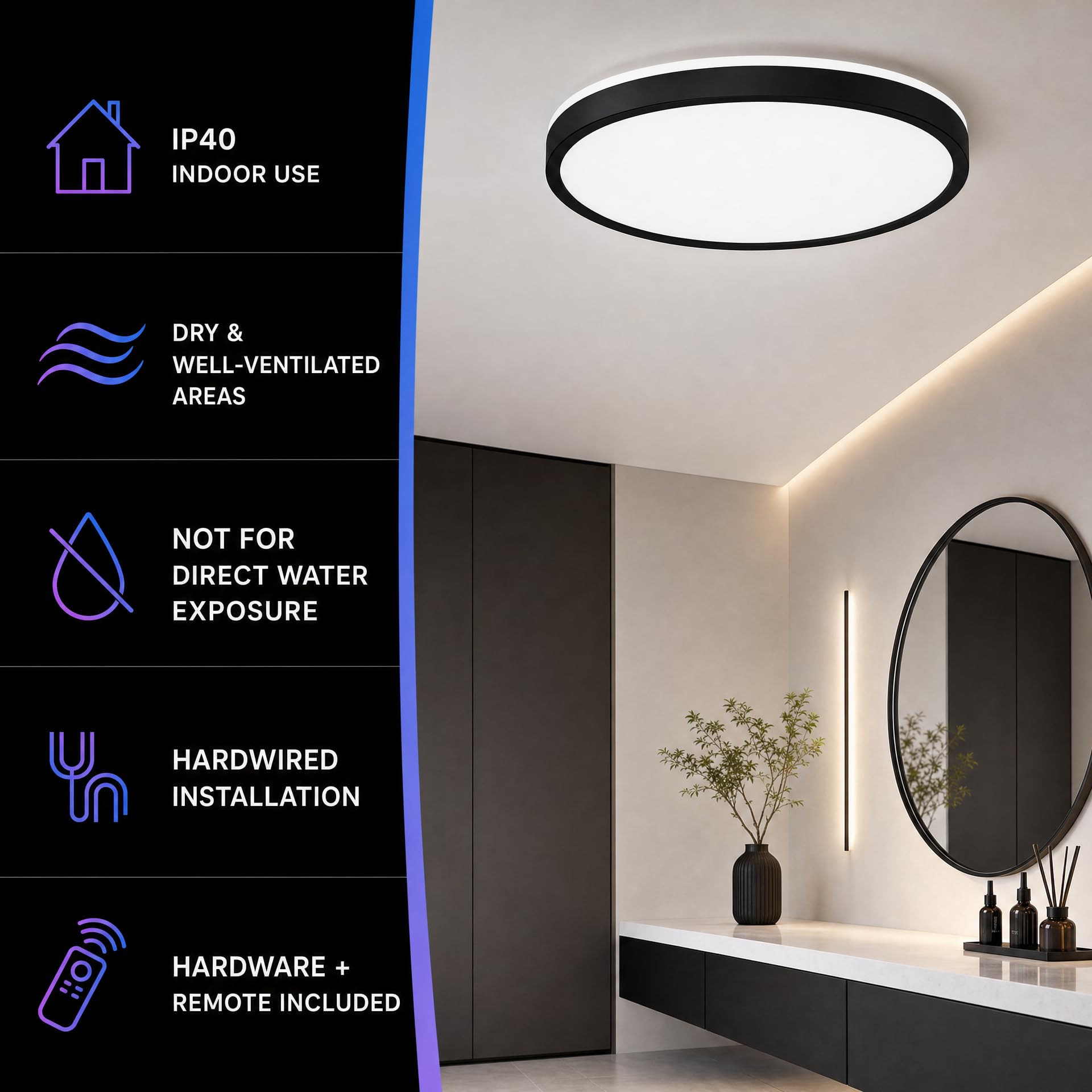 Soffitto lampa do głośnika Bluetooth, lampa Soffitto nowoczesna lampa LED 40 cm (funkcja zmiany kolorów, pilot zdalnego sterowania, pilot zdalnego sterowania, pasuje do Soggiorni, Sale da