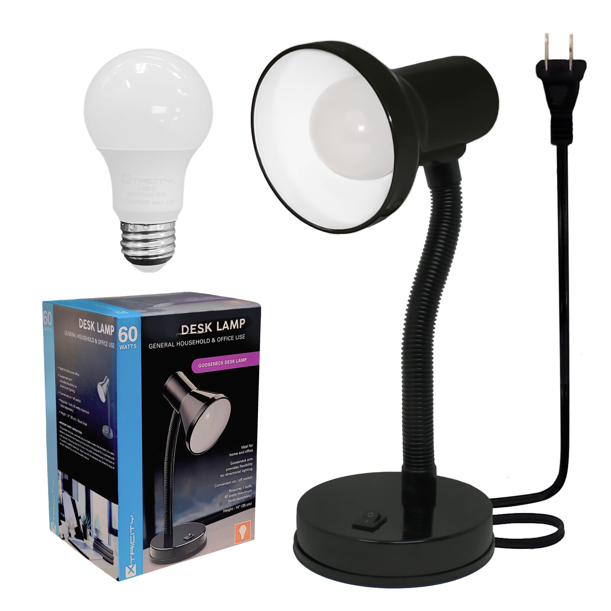 Xtricity LED Desk Light, 360° Adjustable Gooseneck, Home and
