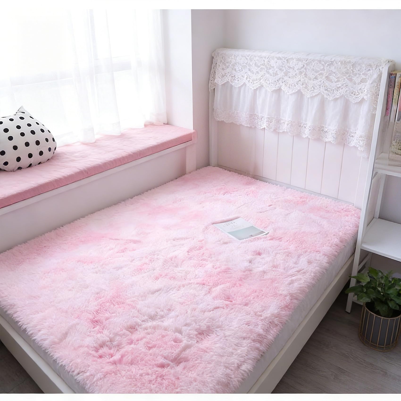 Tapis enfant facile d'entretien et très doux rose 190x400