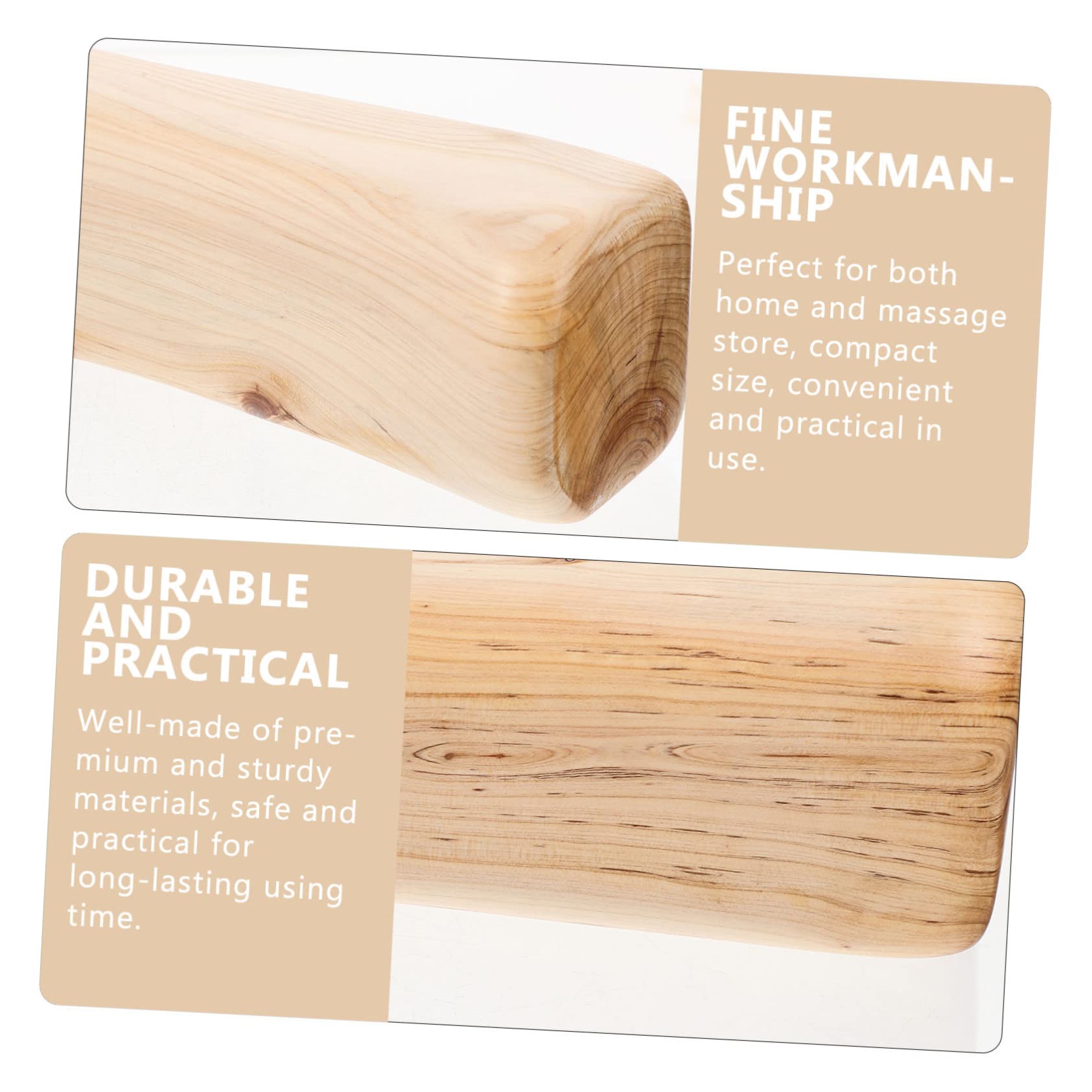 MAGICLULU Holzkissen aus Khaki Holz mit Glatter Oberfläche und Nackenstütze Kleines Nackenkissen für Massagegeschäft und Zuhause als Relax Kissen