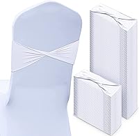 Vista 11 de CHENGU 100 piezas Cintas elásticas de elastano para sillas, lazos simples, bandas para sillas de boda real sin hebilla, decoraciones de cumpleaños