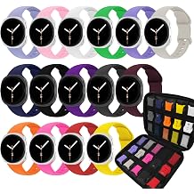 Silicone Bands with Storage Case Compatible for Samsung Galaxy Watch 8 Band 40mm 44mm/Galaxy Watch 8 Classic 46mm,No Gap Sport Wristband Breathable Replacement Strap Men Women