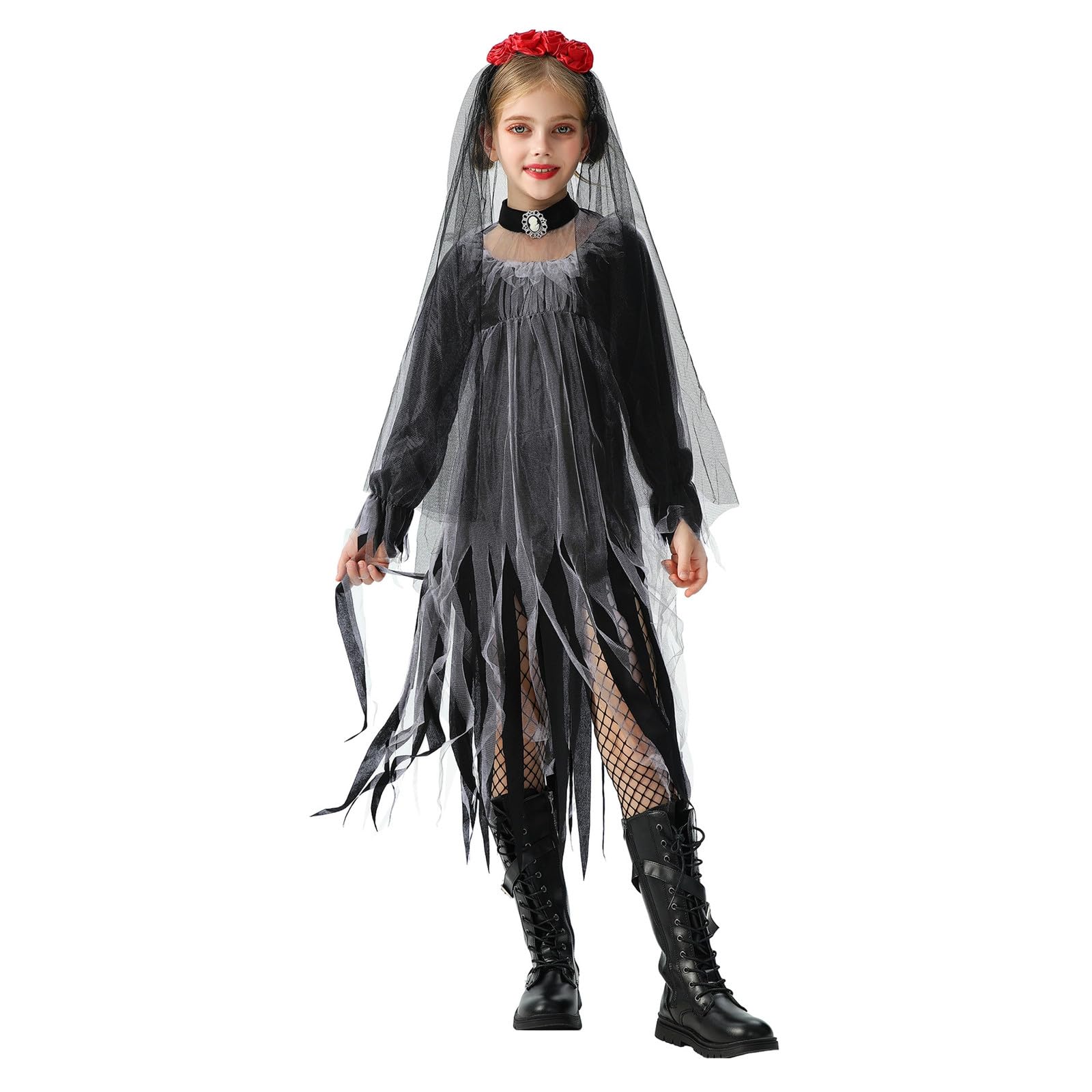 Halloween Kostüm Kinder Mädchen Hexenkostüm Karneval Verkleidung Grusel Clown Fasching Hexenumhang Gruselig Hexe Kostüme Sensenmann Faschingskostüme Teenager Dämon Zauberer Ritterkostüm