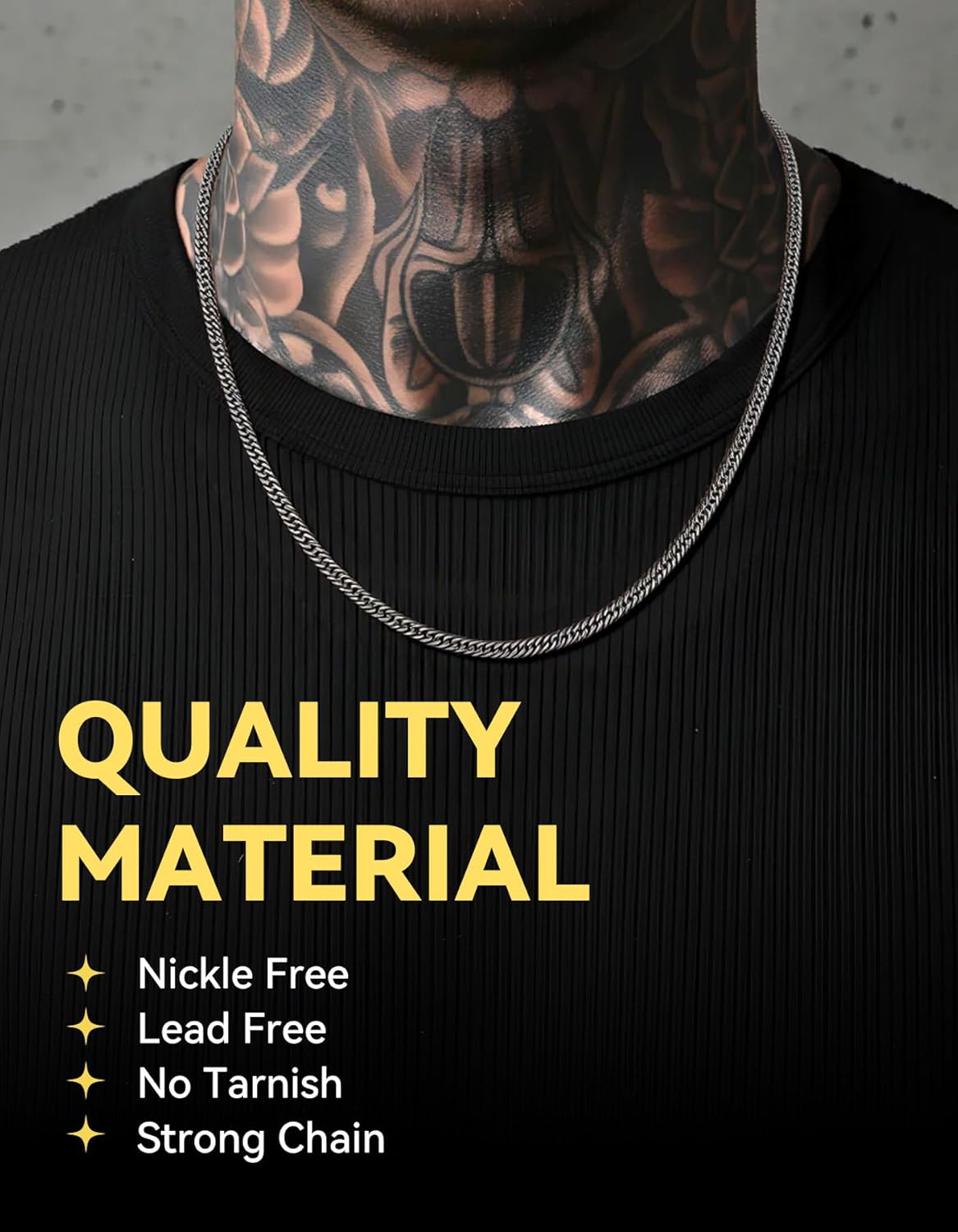 ChainsHouse Cuban Link Chain for Men Women, Hip Hop Jewelry Stainless Steel/Black/14K Gold Plated Chains,3.5/6/9/12mm Width, 18-36 Inches Options (Send Gift Box) - Image 2