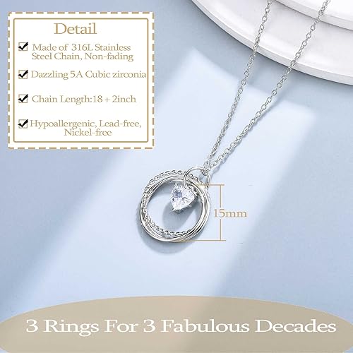 Vista 2 de EFVISD Regalos de cumpleaños para mujeres, collar de plata para mamá, hija, abuela, amiga, hermana, esposa