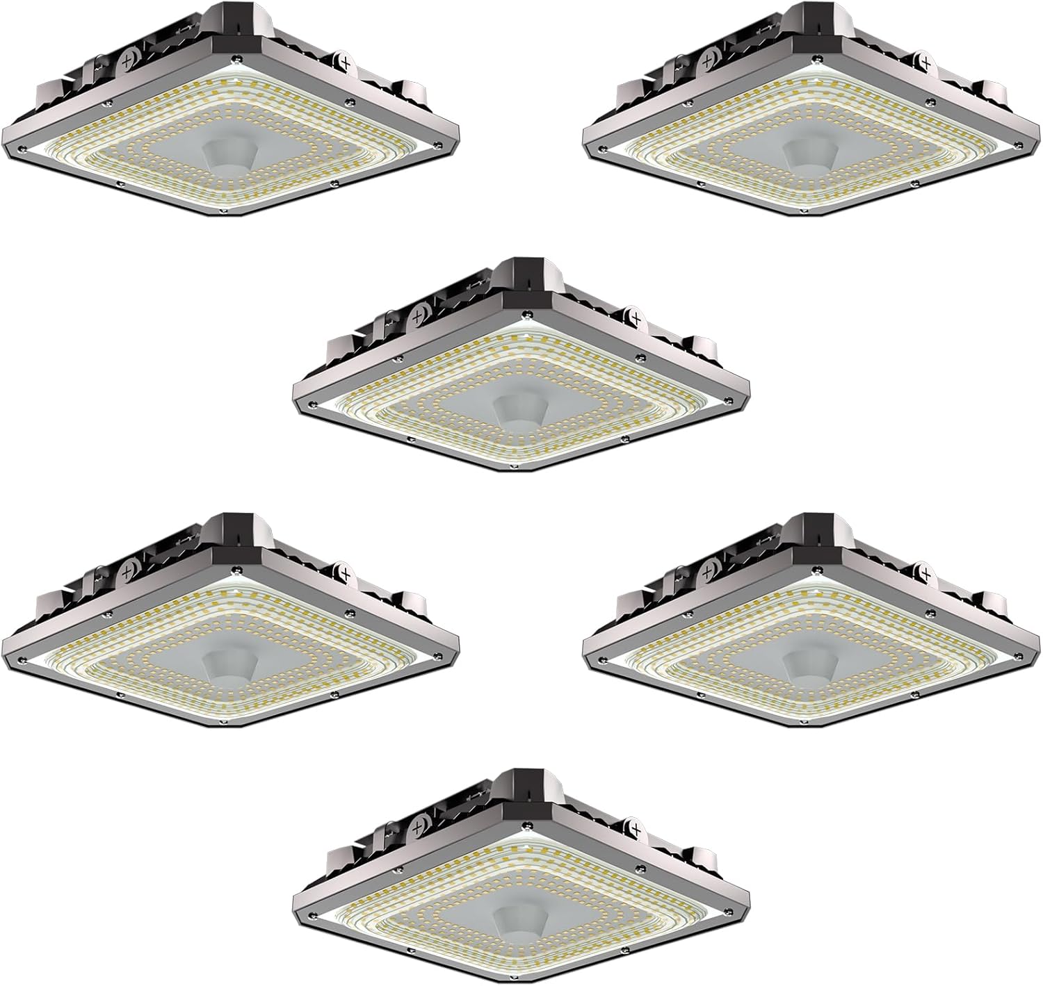 Lightdot 150W LED Canopy Celling Lights, Large Coverage 22500LM Canopy Light Outdoor LED for Garage Carport Entrance Porch Barn 5000K, 100-277V IP65 Waterproof, ETL Listed - 6Pack