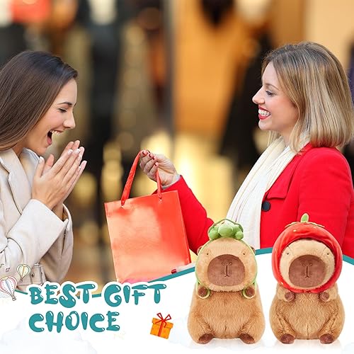 Miniatura 9 de Simgoing 2 piezas de lindos animales de peluche Capybara adorables de 9 pulgadas Capybara de dibujos animados de color marrón suave de Capybara de
