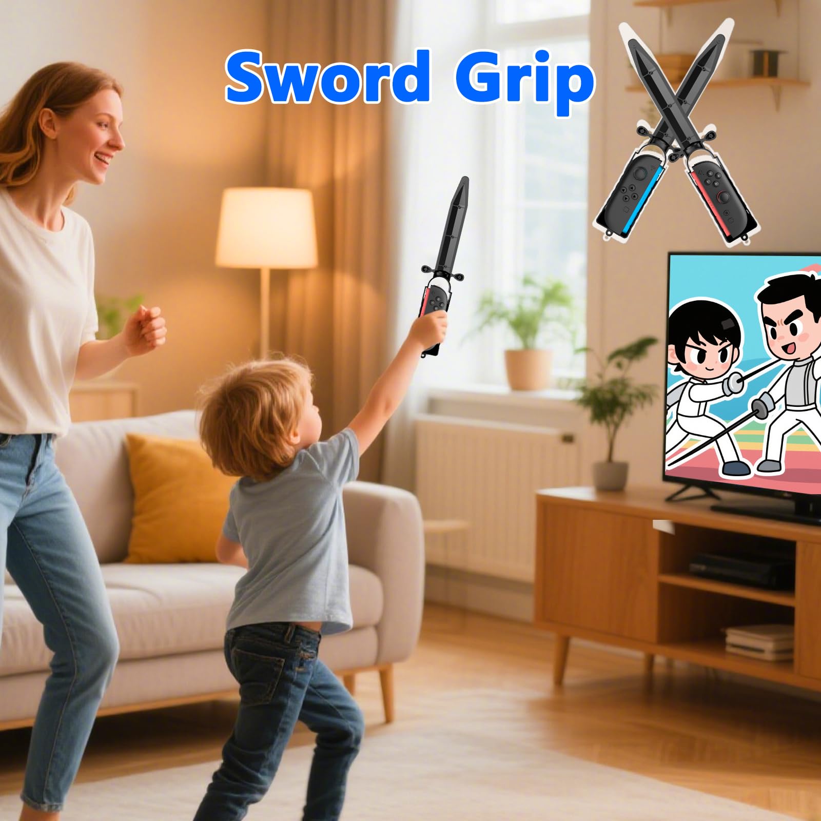 HEYSTOP Accesorios de Juego para Nintendo Switch 2 Joycon, Kit de Accesorios de Juego 10 en 1 con Palos de Golf y Otros Accesorios Deportivos de Juego para Reuniones Familiares y de Amigos