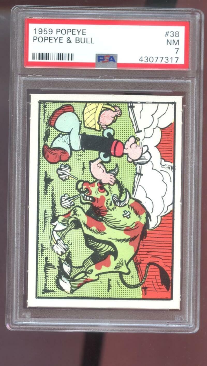 1959 Popeye #38 Bull PSA 7 Graded Card NM Ad-Trix King Features Syndicate Inc. - Unsigned Basketball Cards