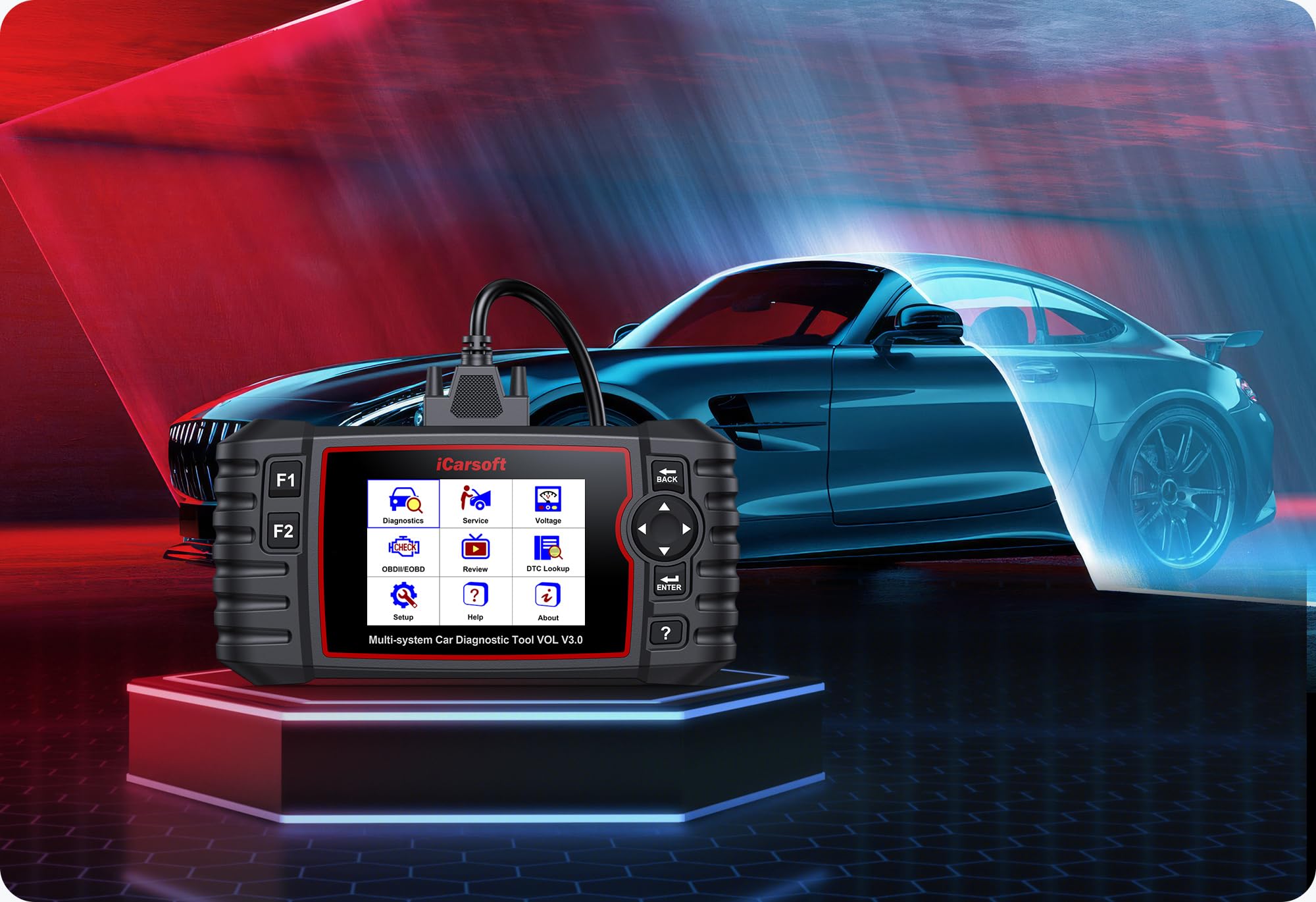 iCarsoft VOL V3.0 – Professionelles Diagnosegerät für Autos, kompatibel mit Volvo und Saab
