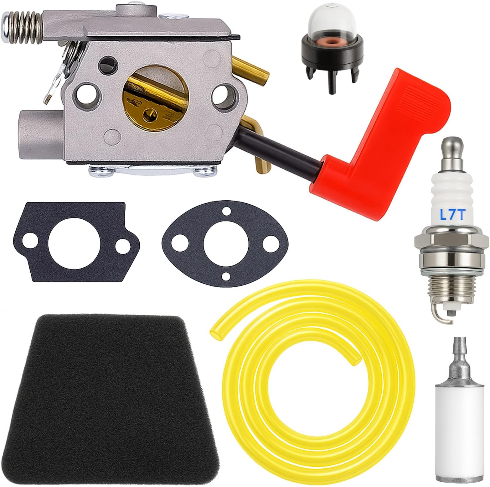 FitBest 530071637 530071405 Carburetor Tune-up Kit Replacement for Walbro WT-628 WT-628-1, Compatible with Poulan PP331 PP445 PP035 PP336 PP446 PPB300 String Trimmer