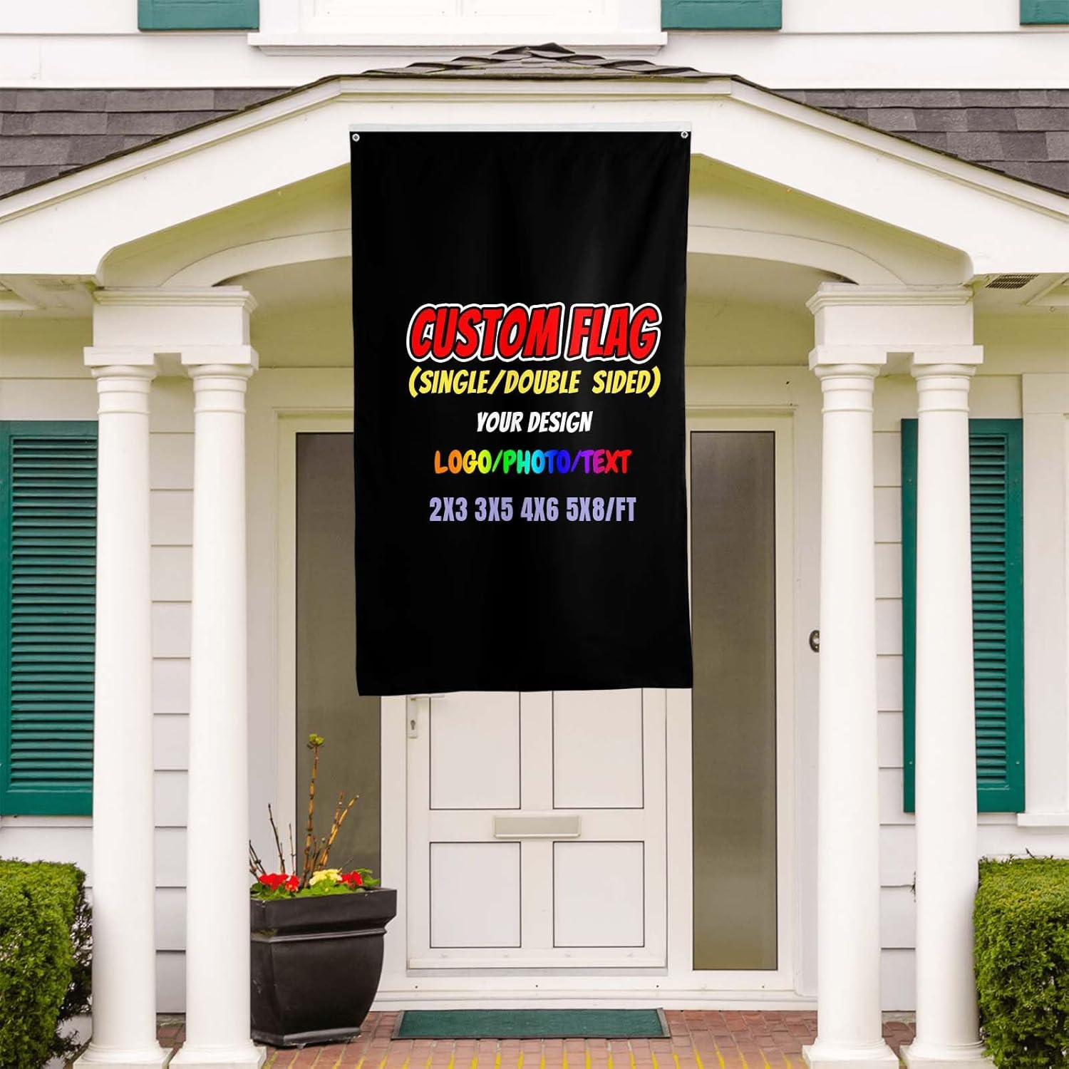 Custom Flag 4×6 FT Double Sided Personalized 3 ply clear pattern Outdoor Flags Banner Make Create Your Own Logo/Picture/Photo/Text Customized Outdoor Room Decoration Gift