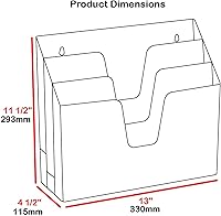 Vista 8 de Acrimet organizador fólder de triple archivo horizontal (color negro)