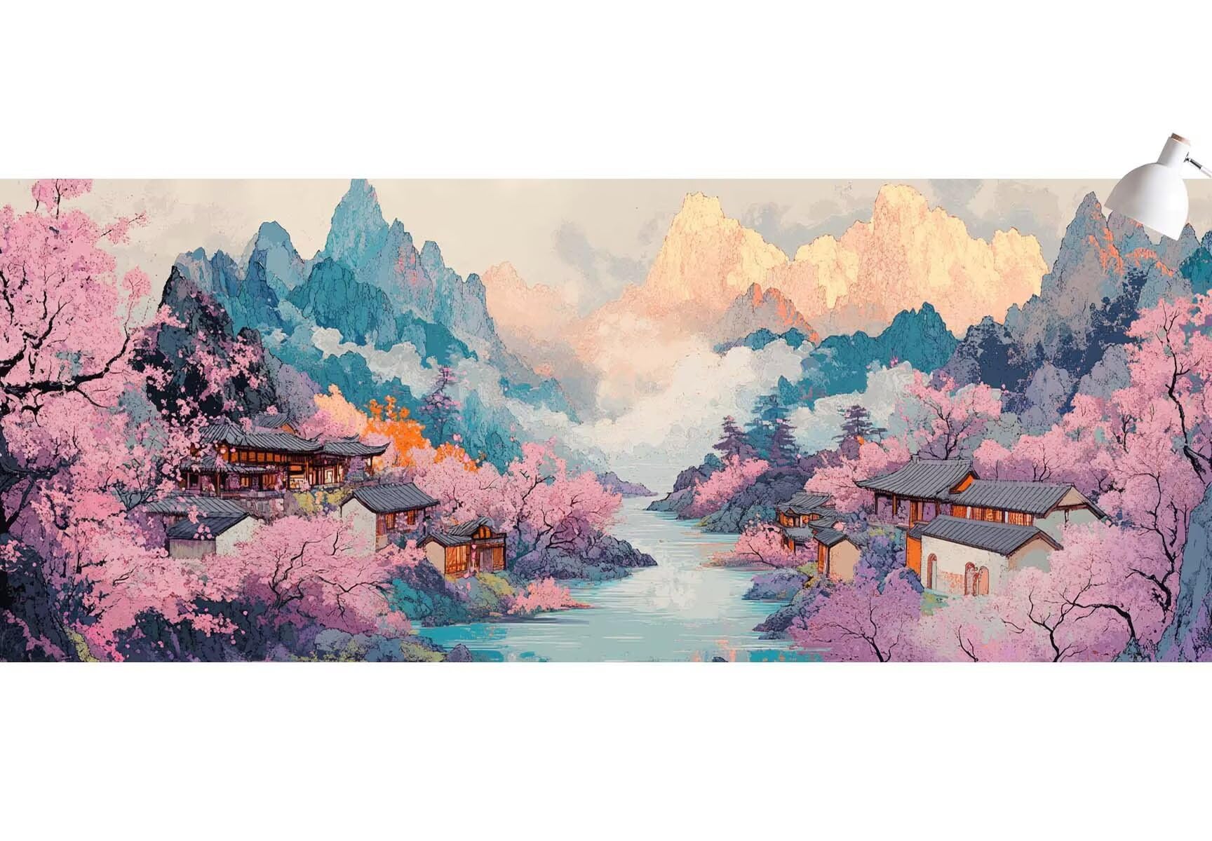 Diamond Painting Adulte,Diamond Painting Japon Peinture Diamant Paysage Diamond Painting Enfant 5D Perle Diamant a Coller,Cristal Painting Complet Cadeau Decoration Chambre Cadeau Femme 90x180cm Z598