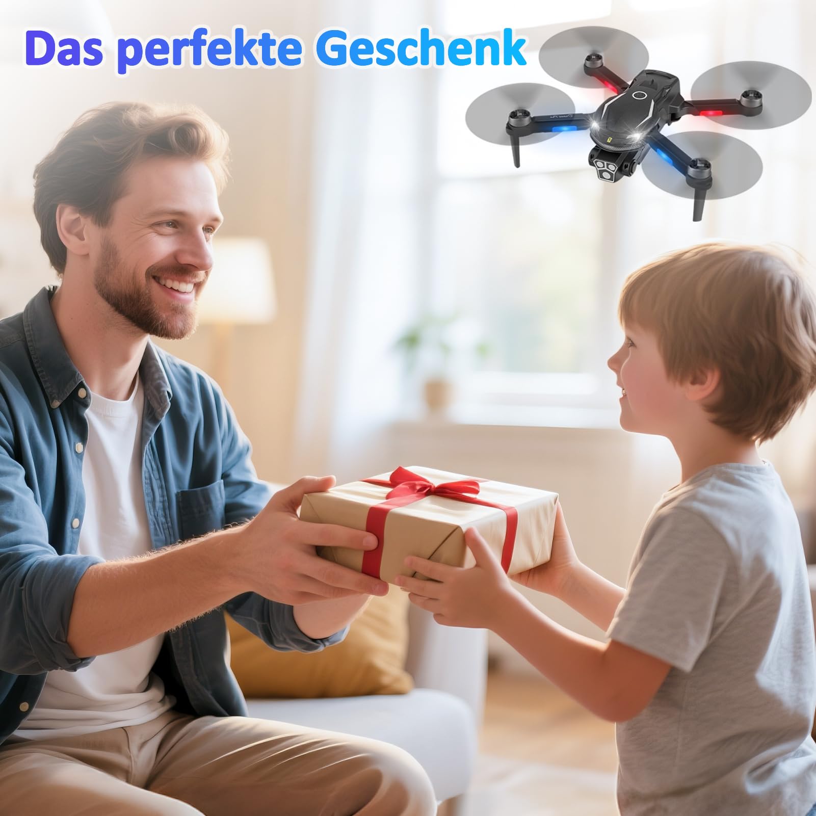 Drohne mit Kamera HD 4K,RC Faltbare FPV WiFi Live Ãœbertragung Drohne für Kinder Anfänger, 2 Akku,Bürstenloser Motor, Flugbahnflug, Hindernisvermeidung, One Key Start/Landen, Headless Modus