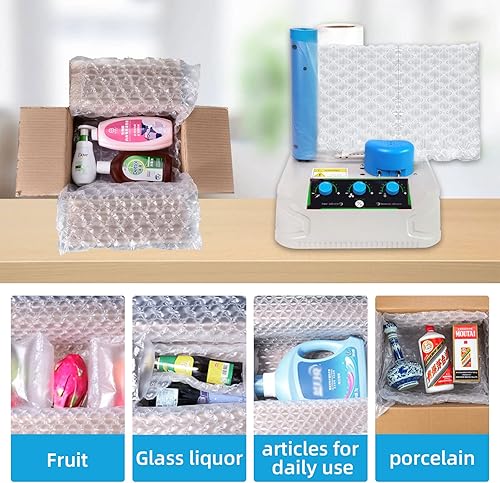 Miniatura 5 de Película de cojín de aire T-001 656FT 4 x 8 pulgadas, rollo de aire para proteger productos frágiles para el transporte, material de embalaje para