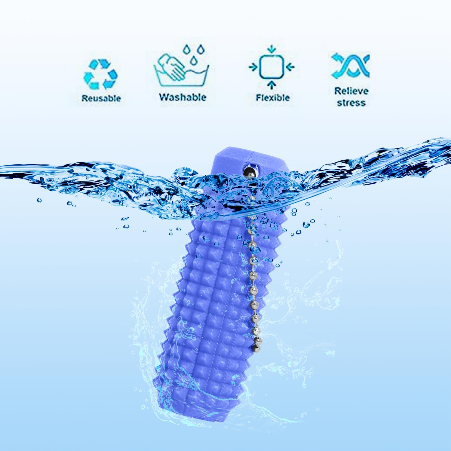 Spiky Grippie Stim Keychain Little Ouchies Pain Fidget Keychain Anxiety Relief Pain Stim Bumpy Fidget Keychain Novelty Gifts for Friends(Black)