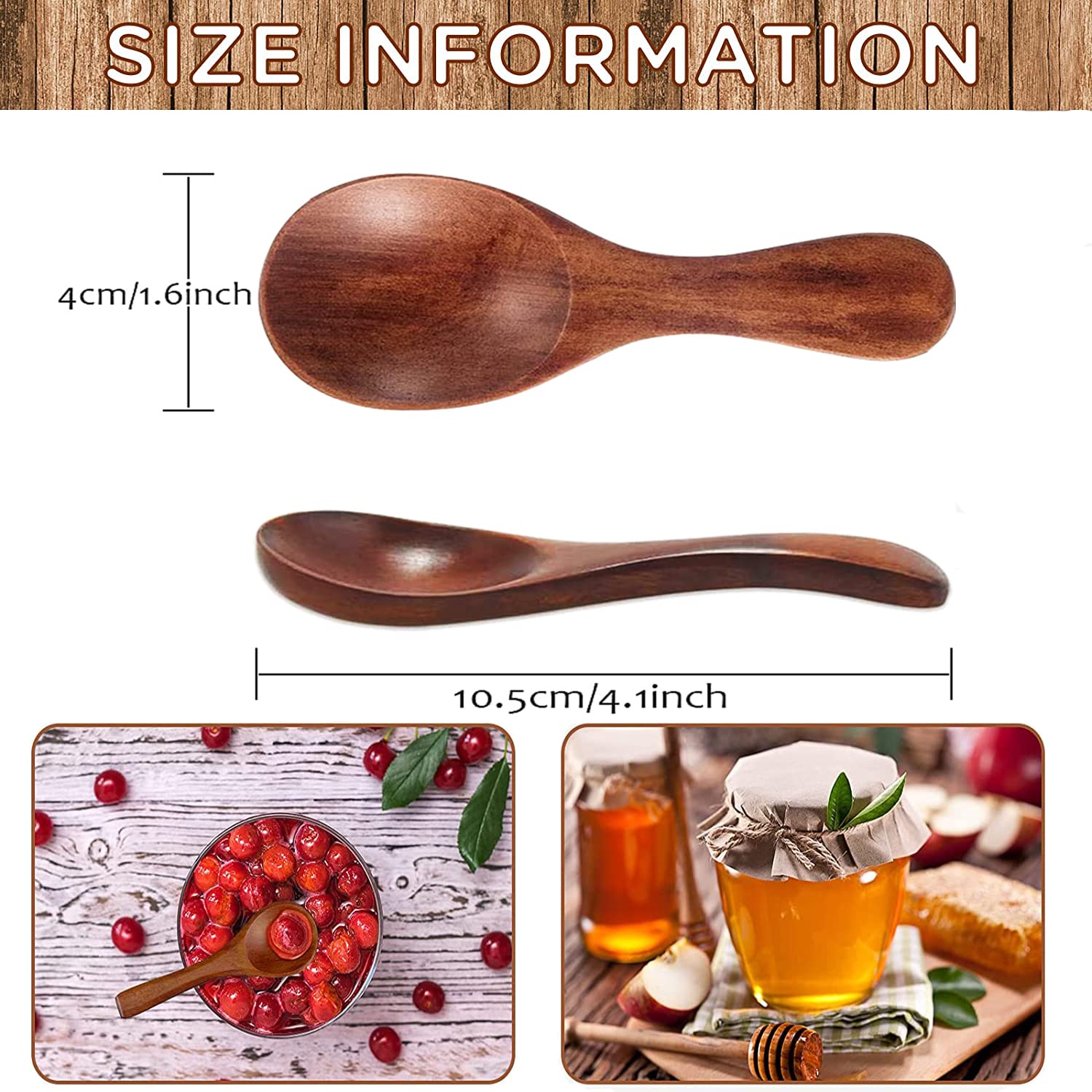 Mała drewniana łyżka, mini drewniane łyżki z krótką, małą łyżeczką do soli, mini drewniana łyżka, łyżka do mleka w proszku, łyżka pomiarowa, przyprawy, idealna do małych słoików, dżemów