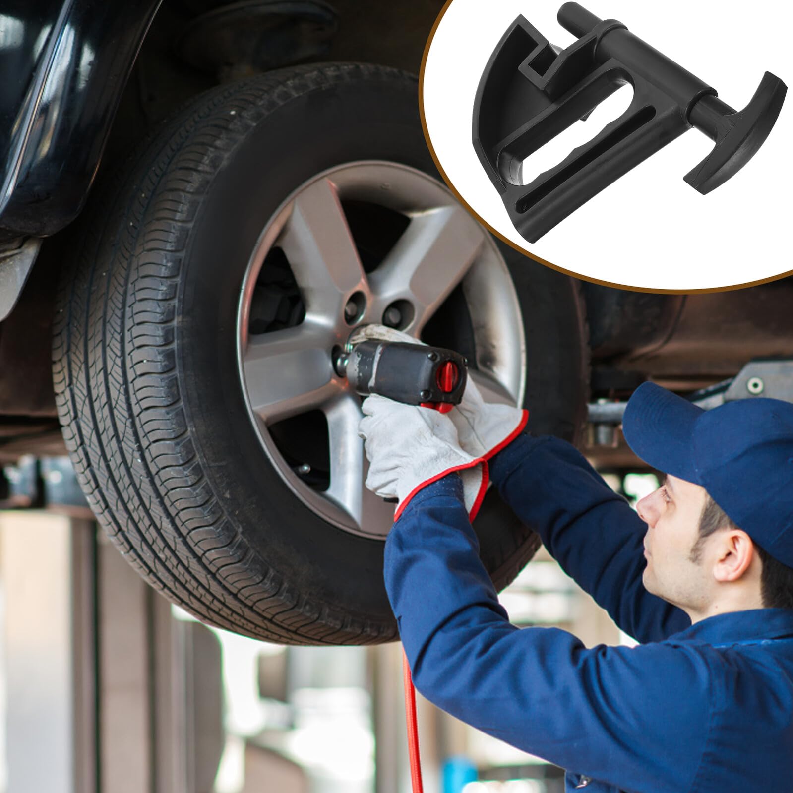 HEMOTON Strumento per Cambio Gomme 2 Pezzi in Plastico Nero Design Portatile e Alta Durata, per Riparazione Pneumatici e Smontaggio Pneumatici Auto