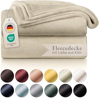 Blumtal Fleecedecke 270 x 230 - Kuscheldecke Beige Oeko-TEX® Zertifiziert Sofadecke Cocooning Fleecedecke Dick, flauschig, weich und warm - hohe Qualität