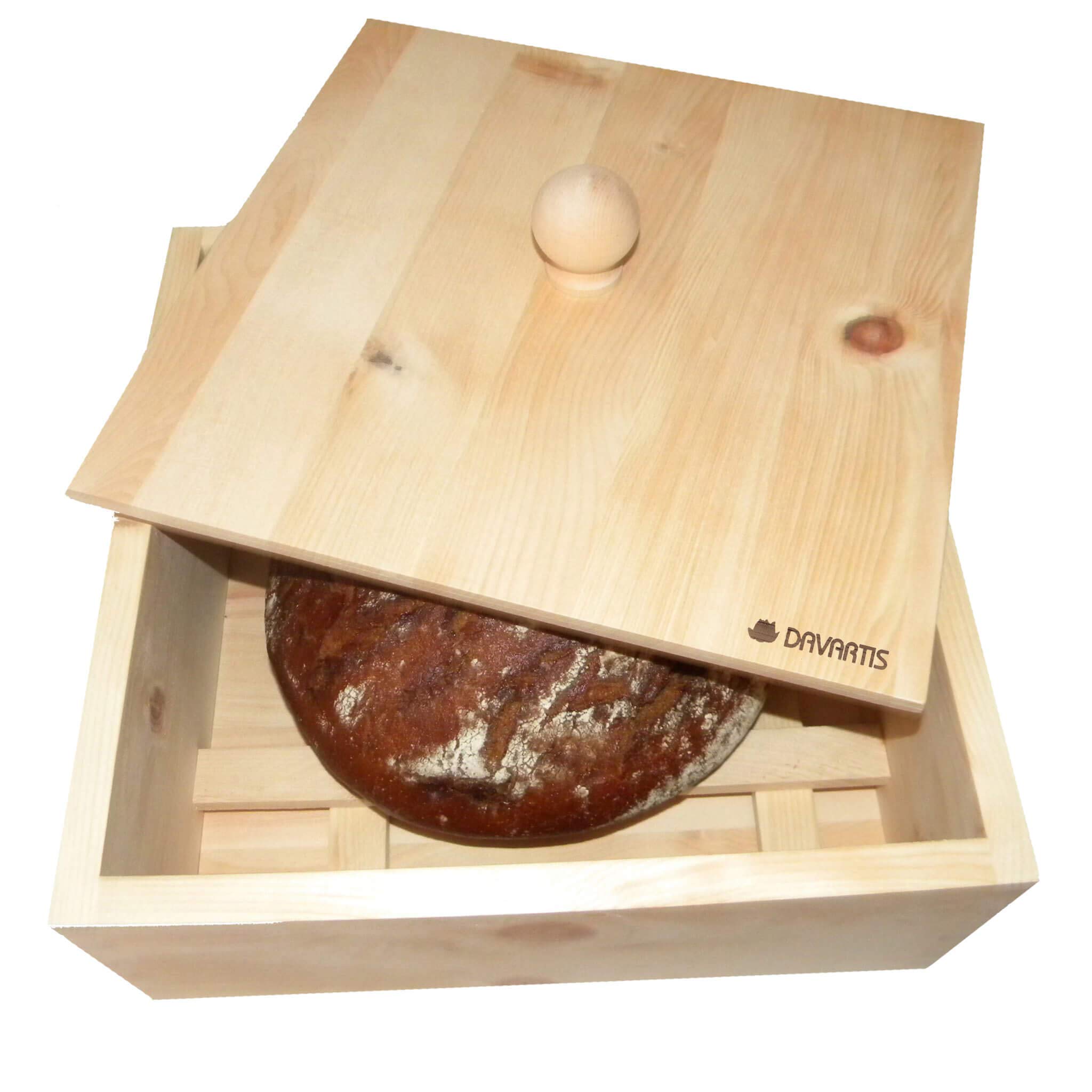 Davartis - Zirben Brotkasten/Brotkiste/Brotbox 100% natürlich - ca. 28 x 28 x 14 cm