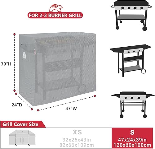 Miniatura 2 de Funda para parrilla de barbacoa, 47 pulgadas, resistente al agua, cubiertas para parrilla de gas para parrilla superior plana, cubierta