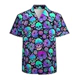 Mens Hawaiian Shirts Short Sleeve Button Up Beach Shirts