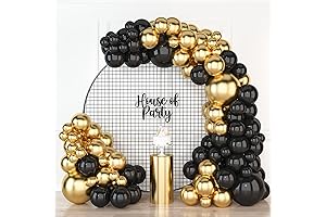 HOUSE OF PARTY Black and Gold balloon arch kit - 99 pcs Graduation Balloons 2024
