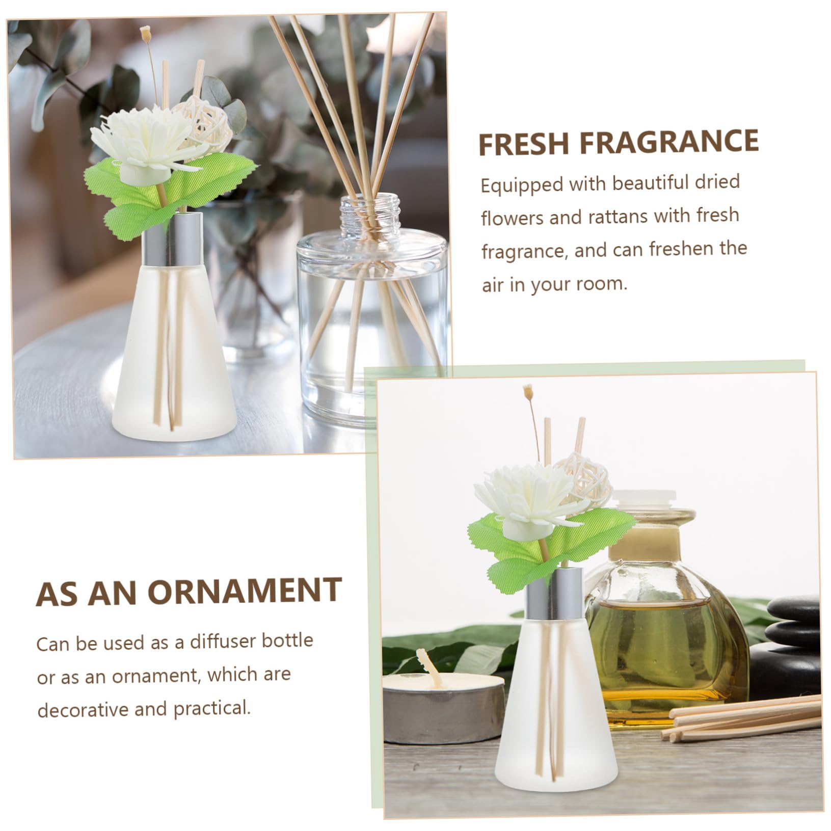 Garneck 3pezzi Diffusore Di Aromi in Bottiglia Di Vetro Bottiglia Di Profumo in Vetro Design Elegante e Compatto Per Uso Domestico e Ricaricabile Con Oli Essenziali Preferiti