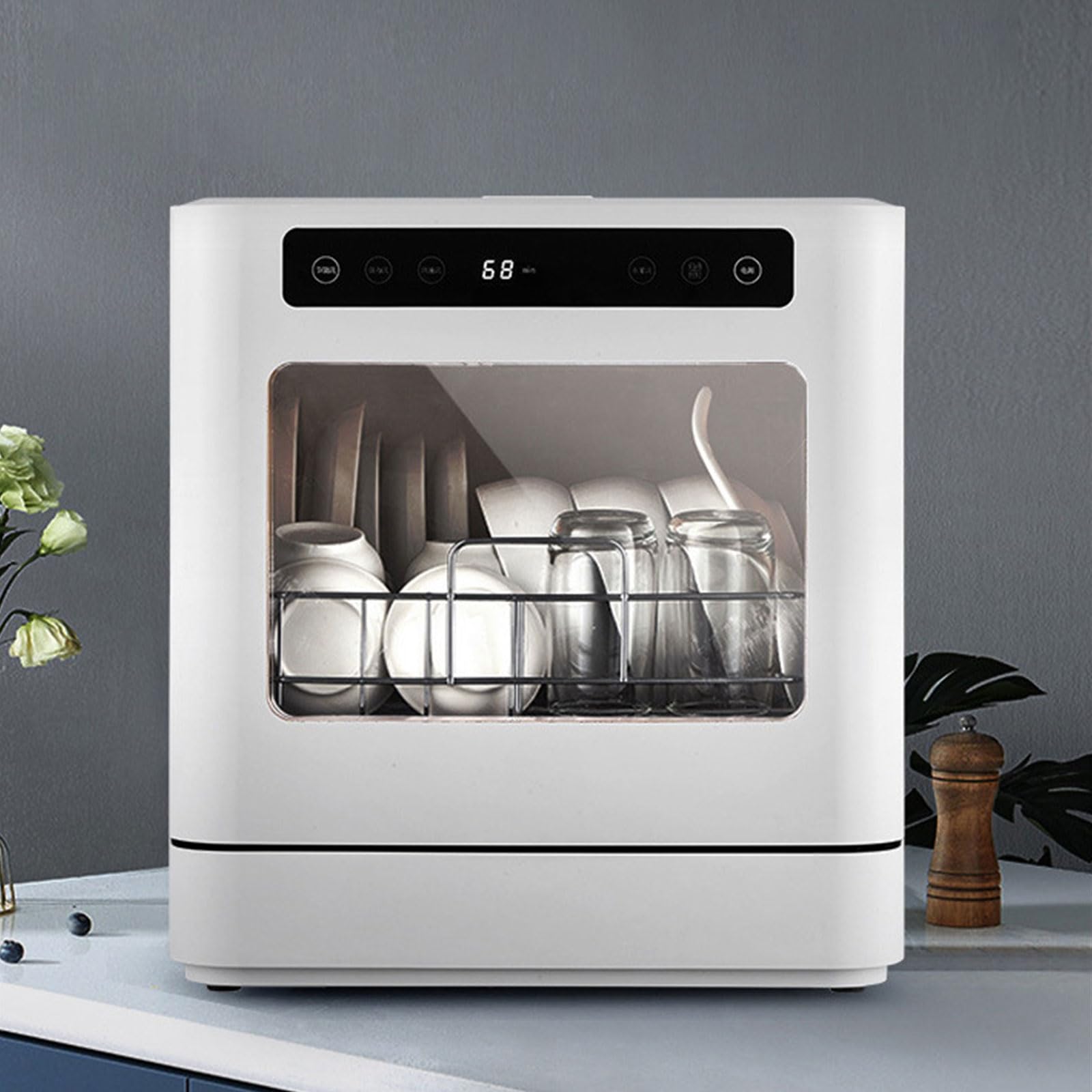 Lave-vaisselle portable PEIXEN à jet rotatif 360° et séchage à chaud actif