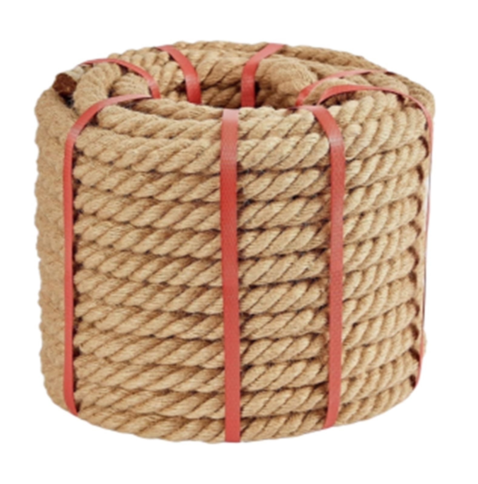 5/10/30/50/100M Seil Natürliche Jute Schleife Vintage Hanf Sackleinen Handwerk DIY Stoff Geschenkpapier Nähen Party Hochzeit Weihnachten Dekoration(26mm 5M)