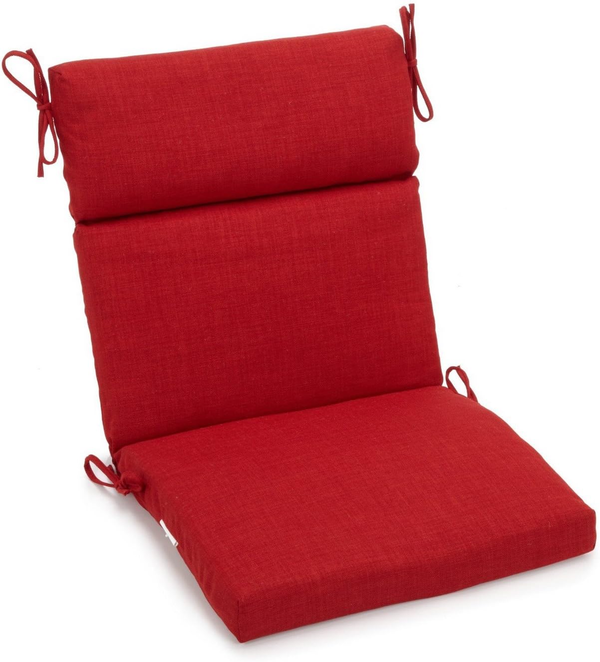 Blazing Needles Spun Polyester Solid Outdoor Squared Seat/Back Chair Cushion, 22" x 45", Tangerine Dream