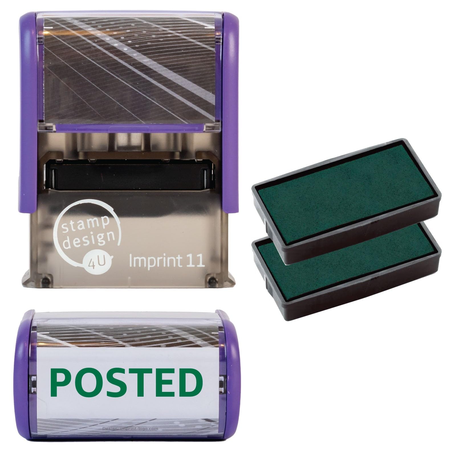 Posted Self Inking Rubber Stamp for Stamping Your Posted Documents - Green Posted Stamp with 2 Extra Inkpad